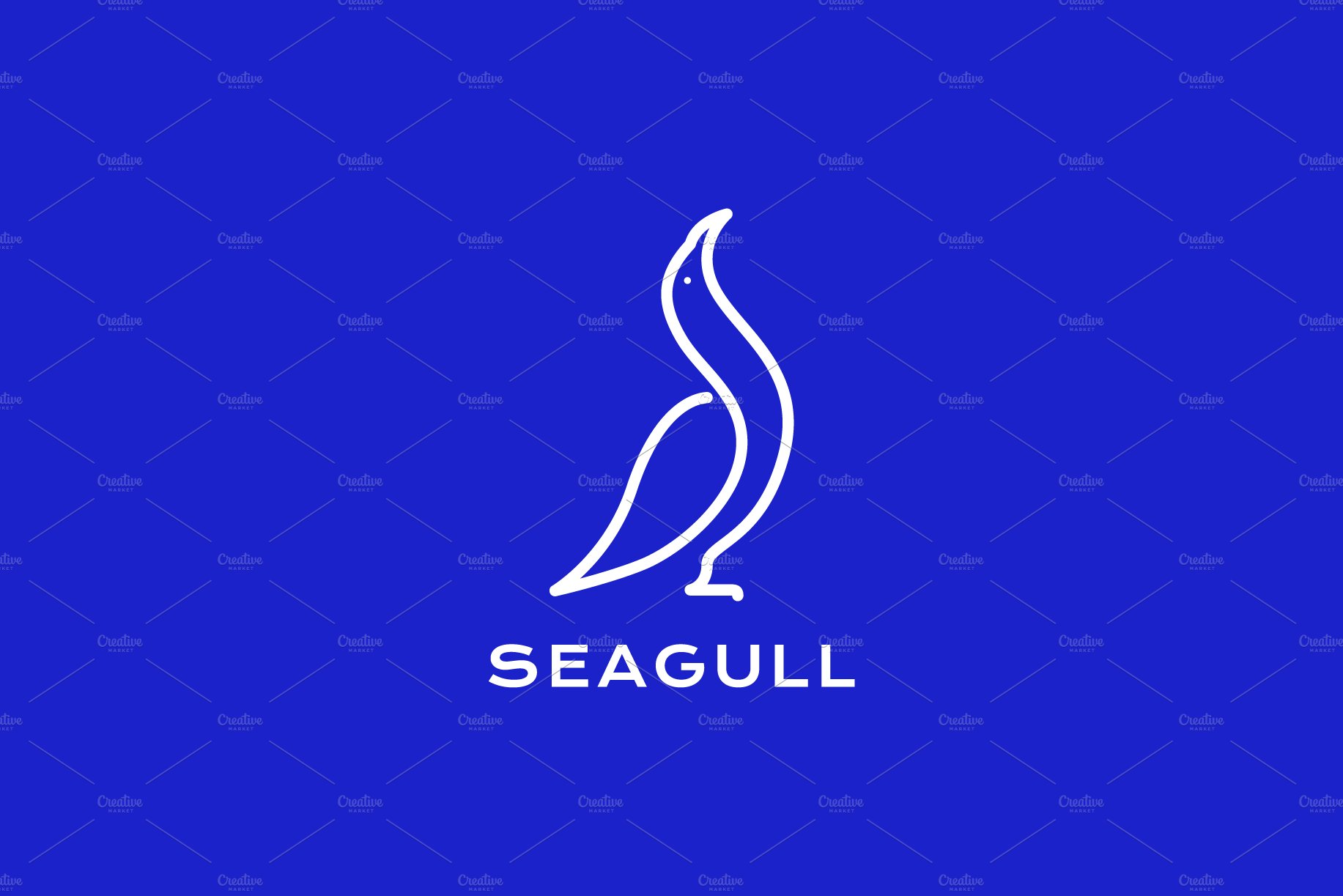bird seagull minimalist line logo cover image.