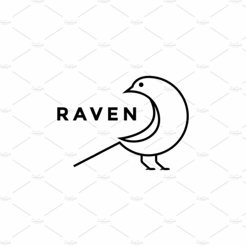 bird raven geometric line logo cover image.