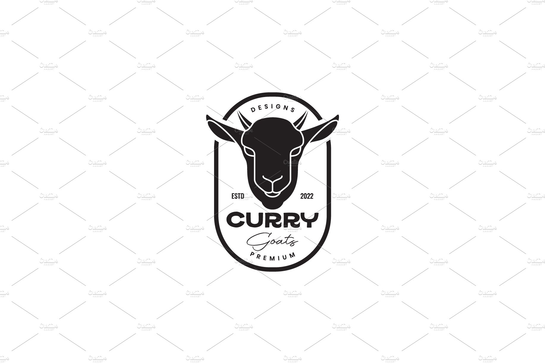 head goat black mascot badge logo cover image.