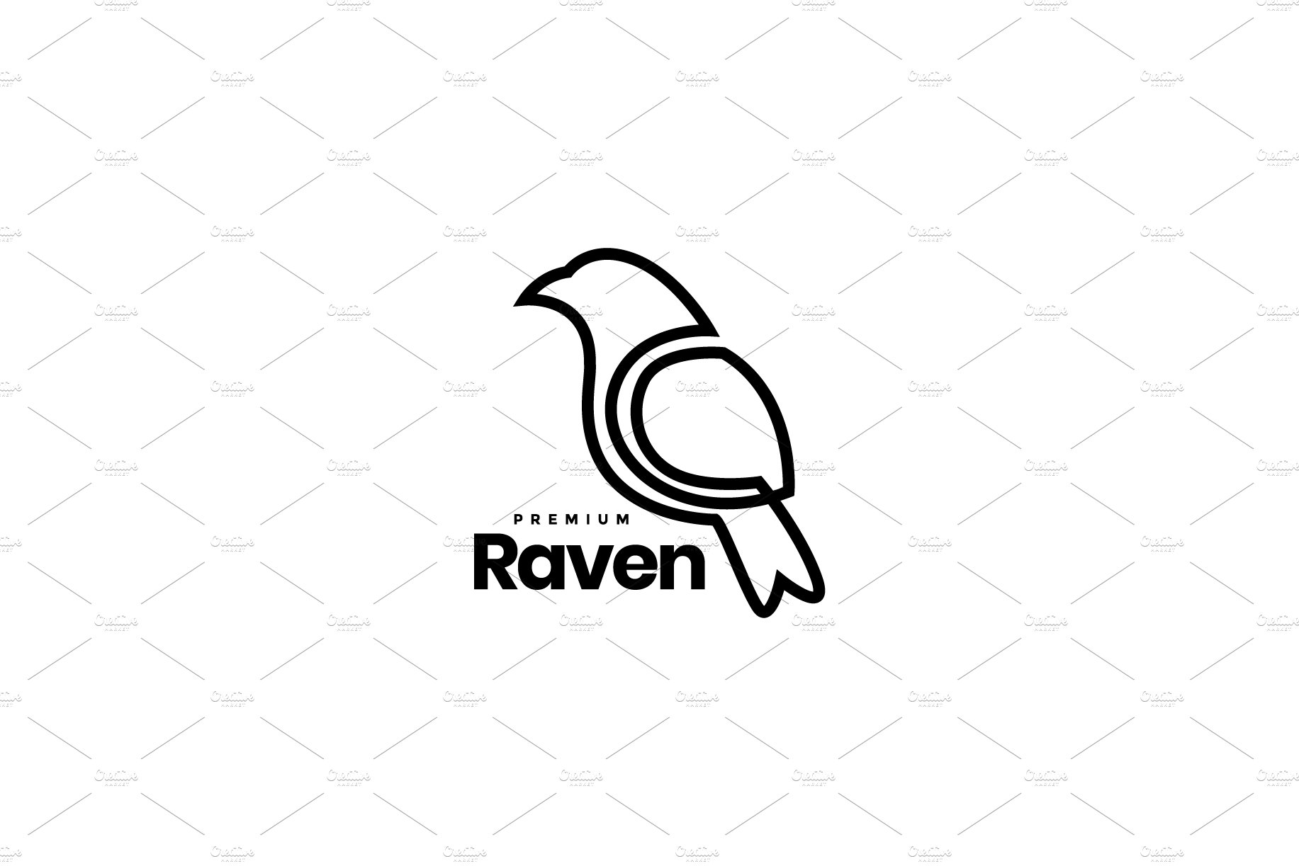 raven bird little line logo cover image.