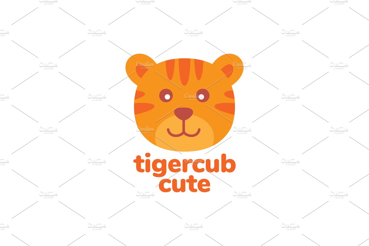 tiger or cub or big cat smile logo cover image.