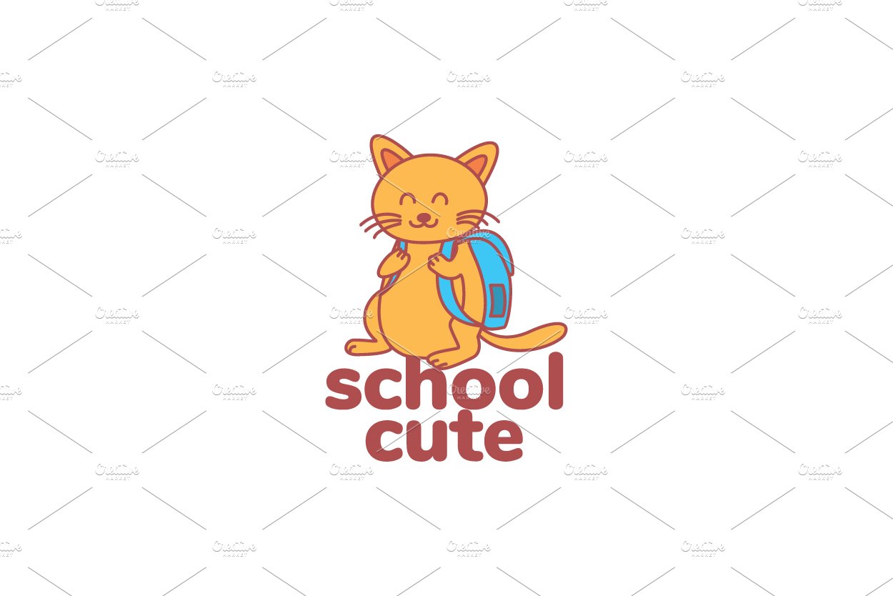 cat or kitty or kitten school logo cover image.