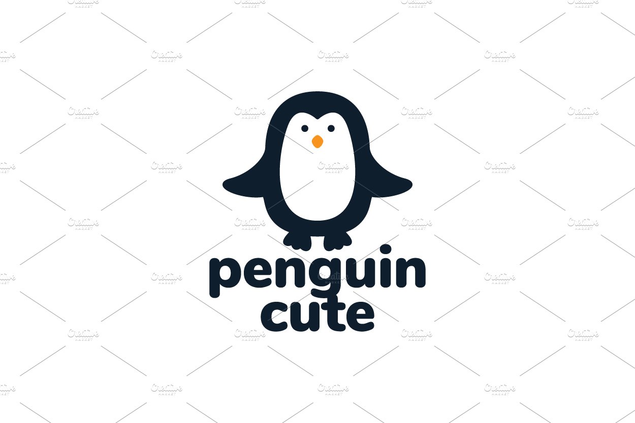 little penguin cute cartoon logo cover image.