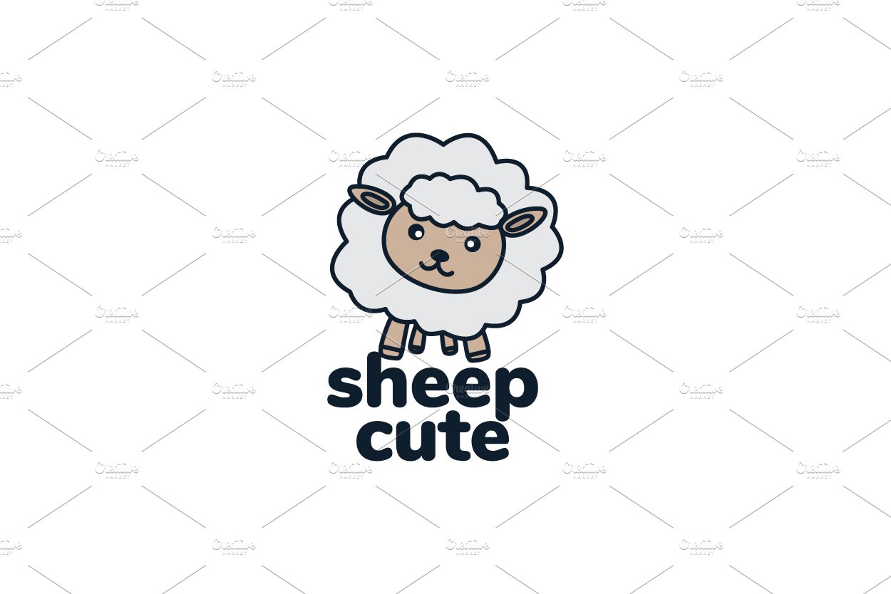 lamb or sheep or goat cute logo cover image.