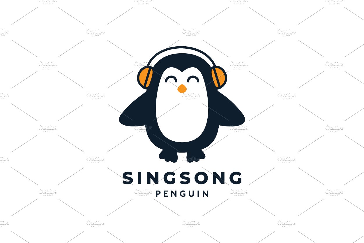 penguin with headphones music logo cover image.