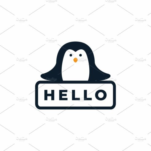 animal bird penguin with banner cute cover image.