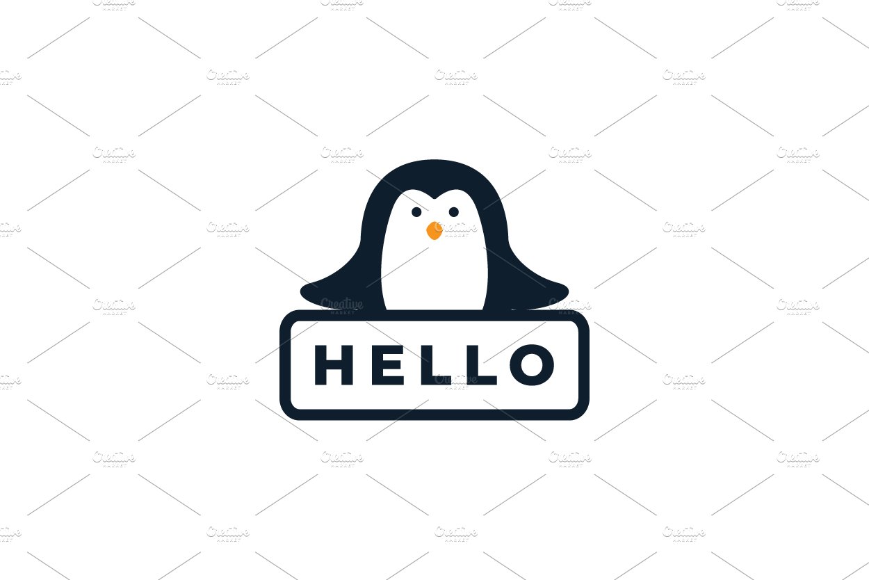 animal bird penguin with banner cute cover image.