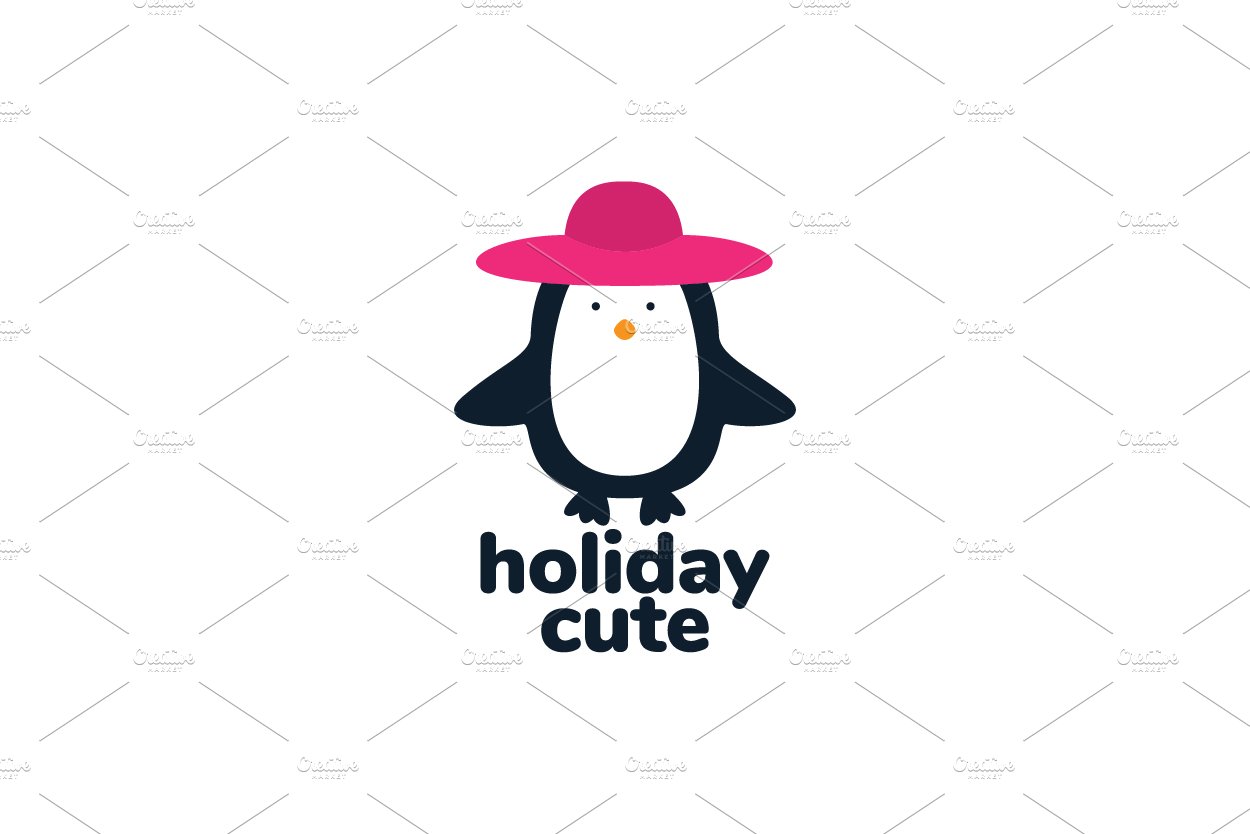 penguin with beautiful hat cute logo cover image.