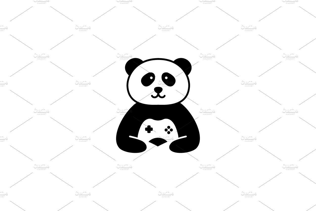 panda cute with stick games logo cover image.