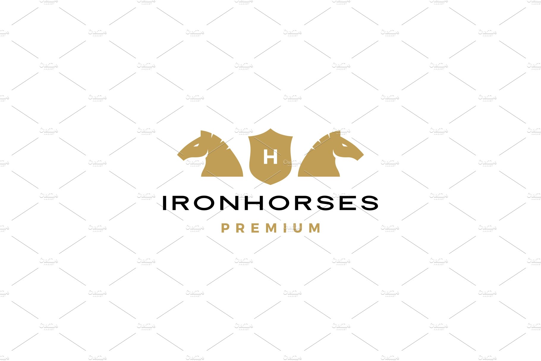 horse coat of arms logo vector icon cover image.