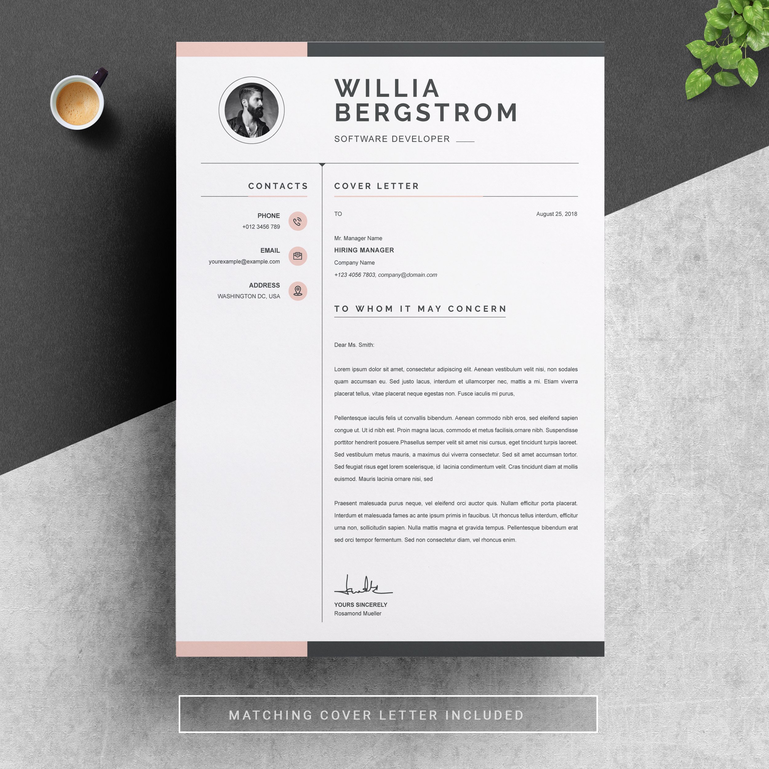 04 resume cover letter page free resume design template 135