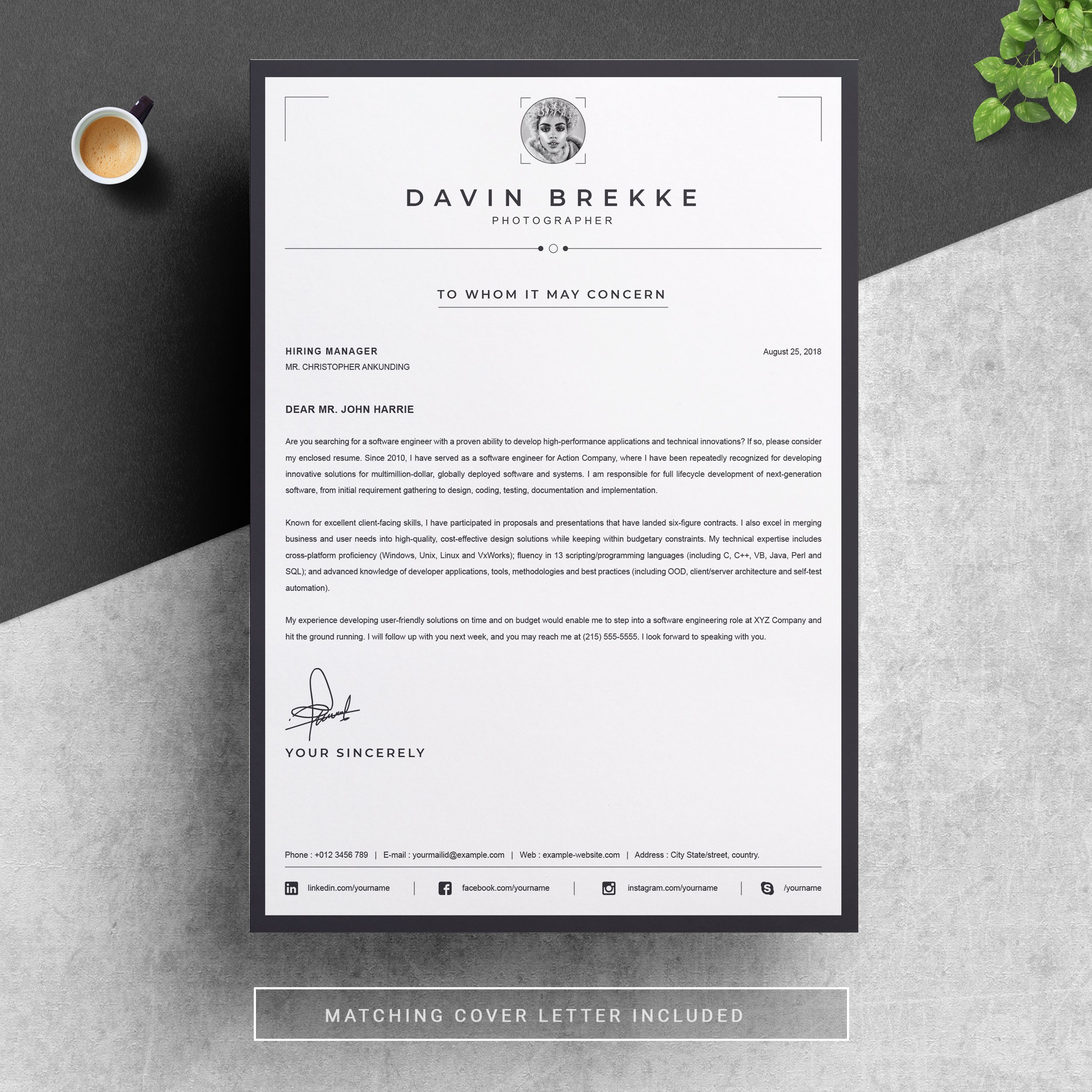 04 resume cover letter page free resume design template 167