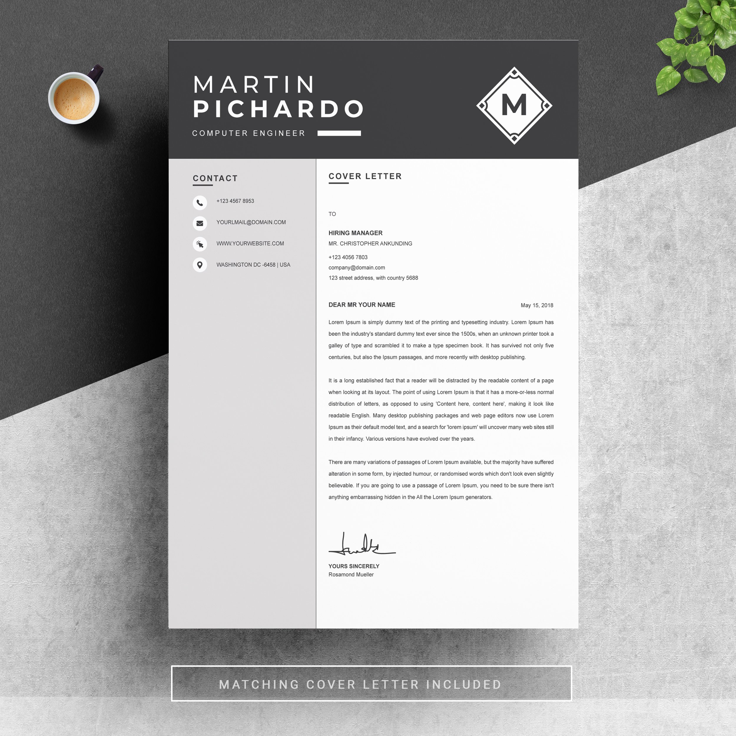 04 resume cover letter page free resume design template 183