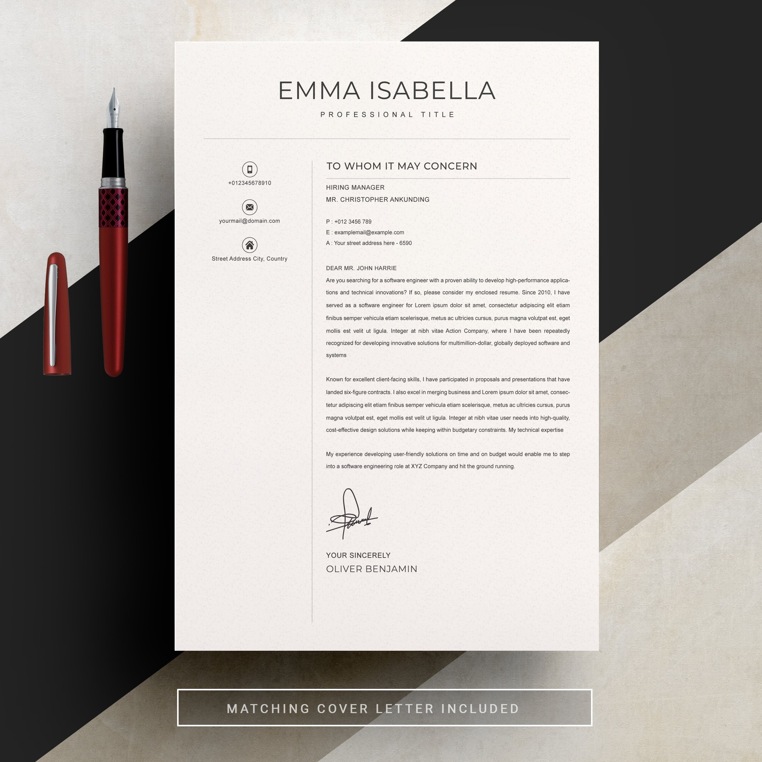 04 resume cover letter page free resume design template 233