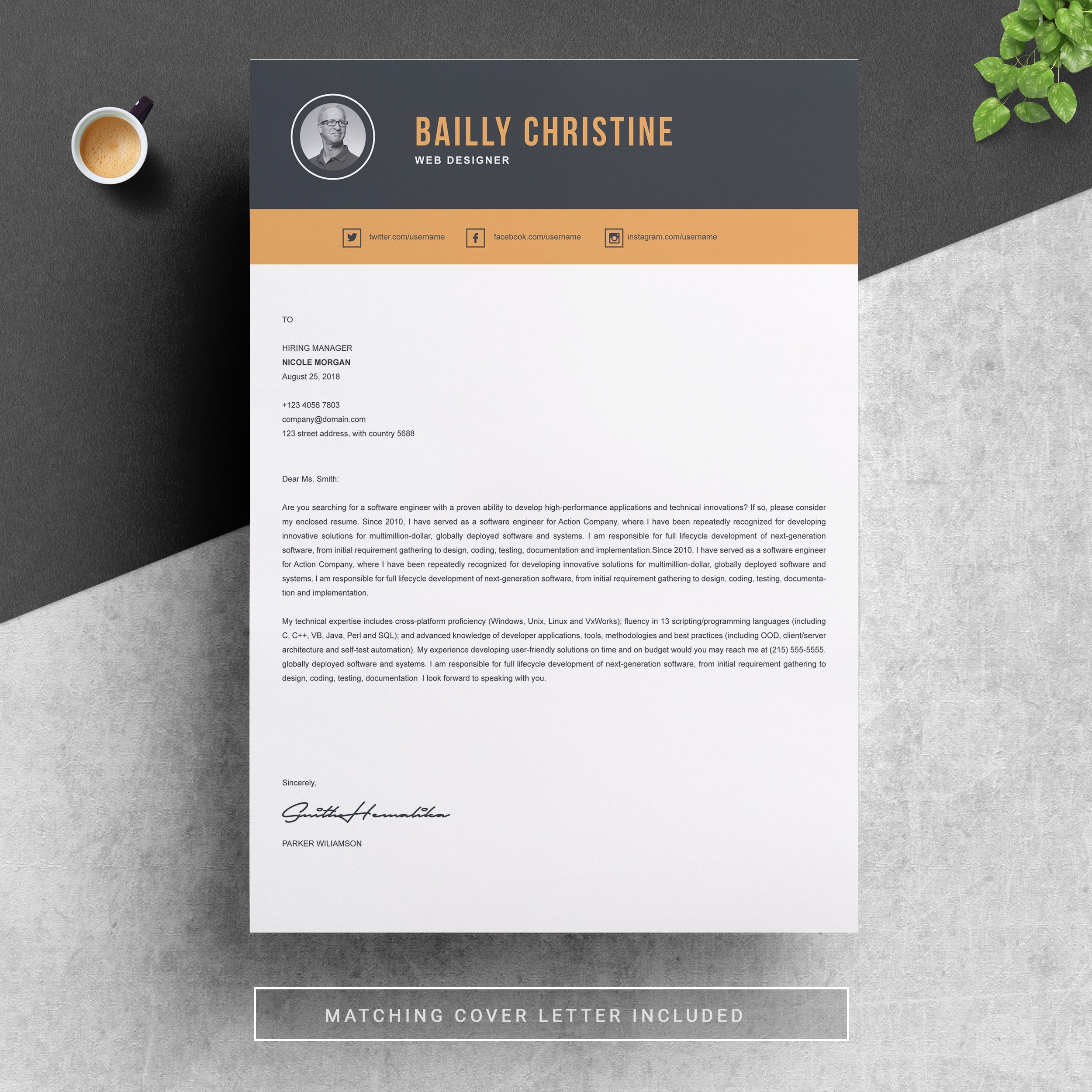 04 resume cover letter page free resume design template 241