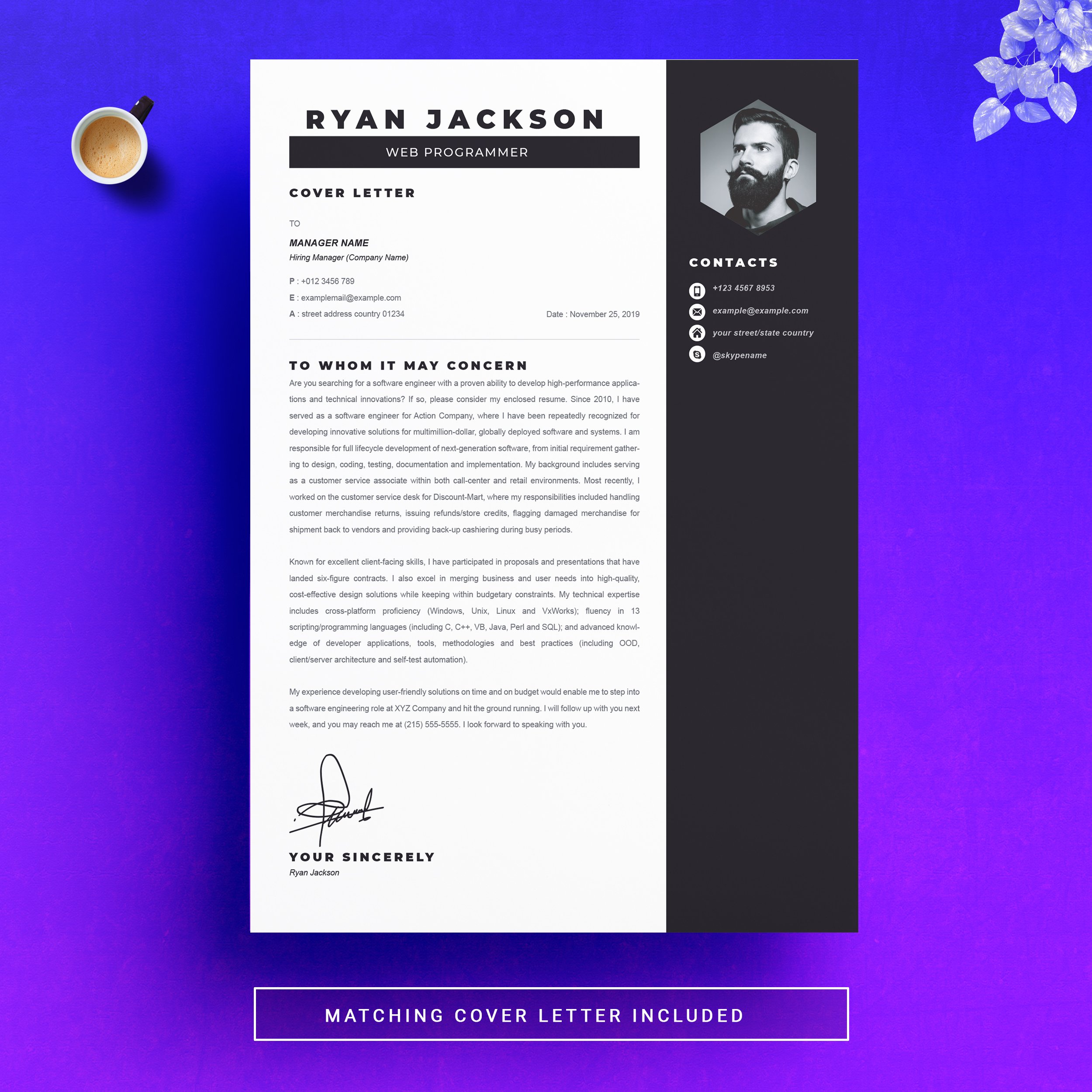 04 resume cover letter page free resume design template 243 1