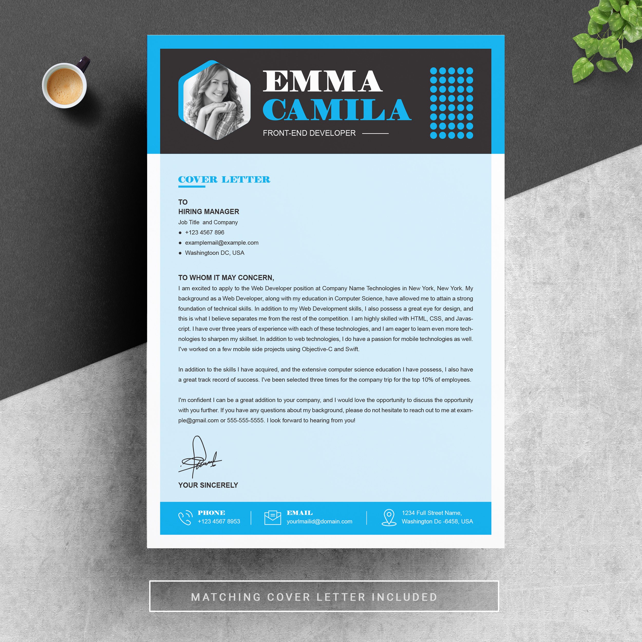 04 resume cover letter page free resume design template 246
