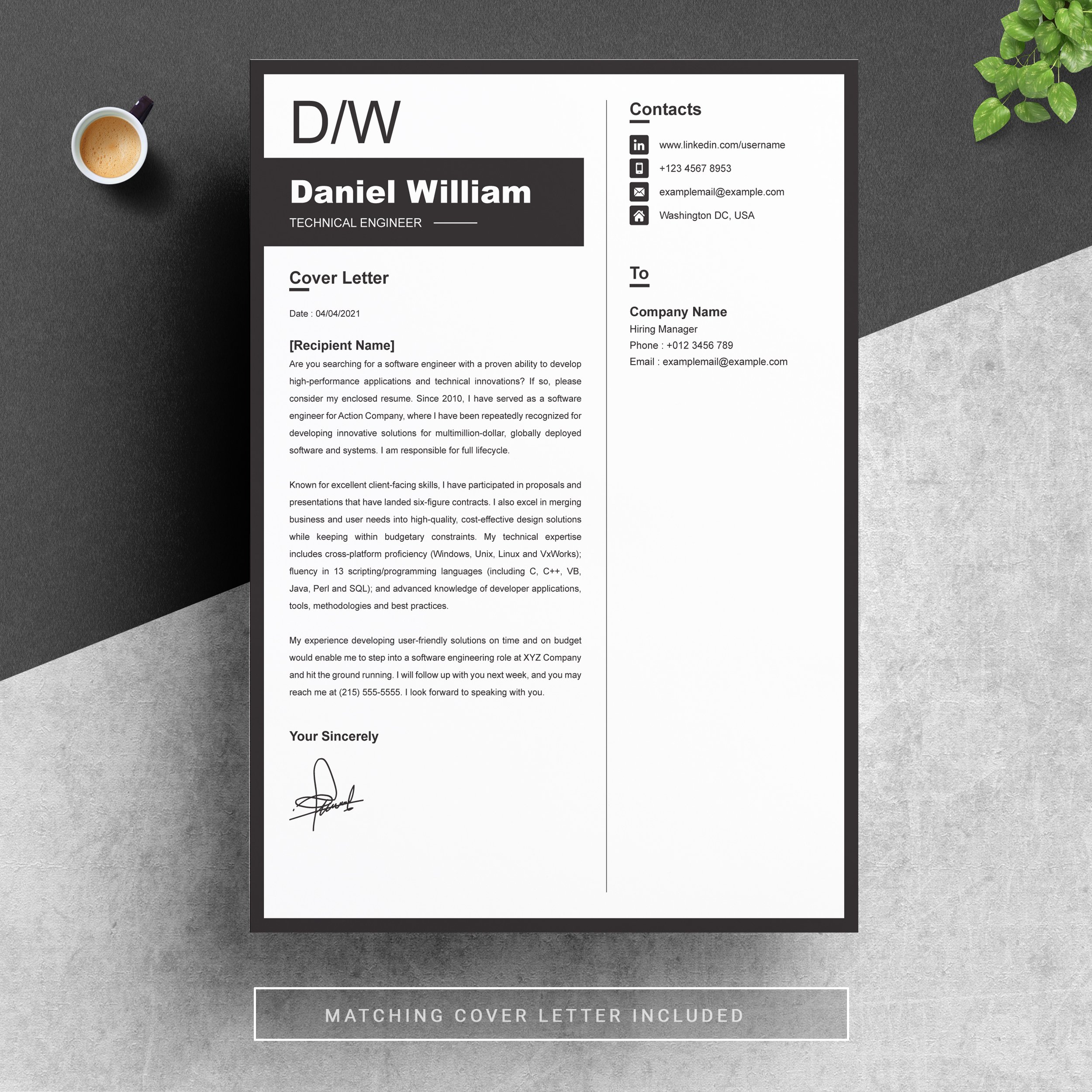 04 resume cover letter page free resume design template 264