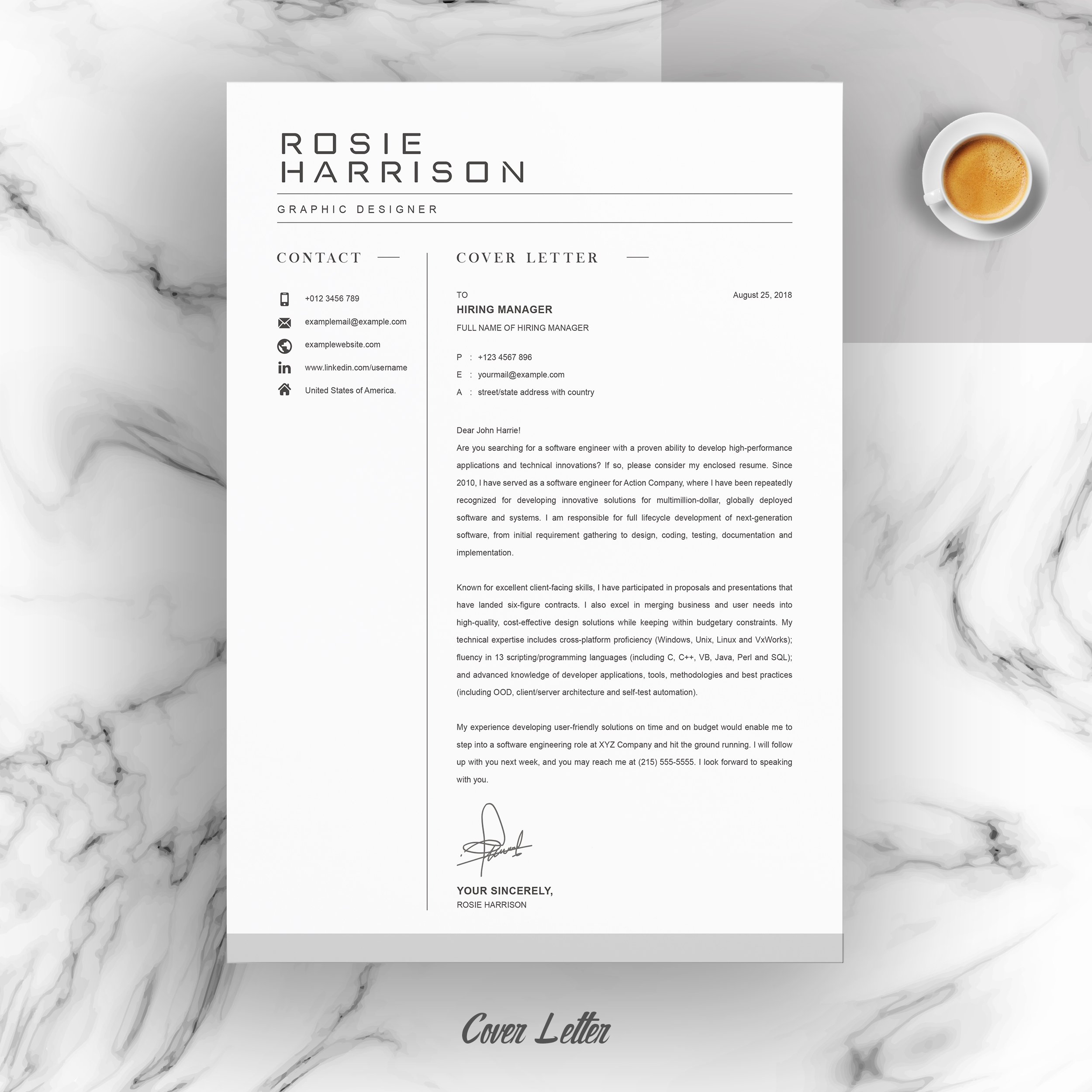 04 resume cover letter page free resume design template 265