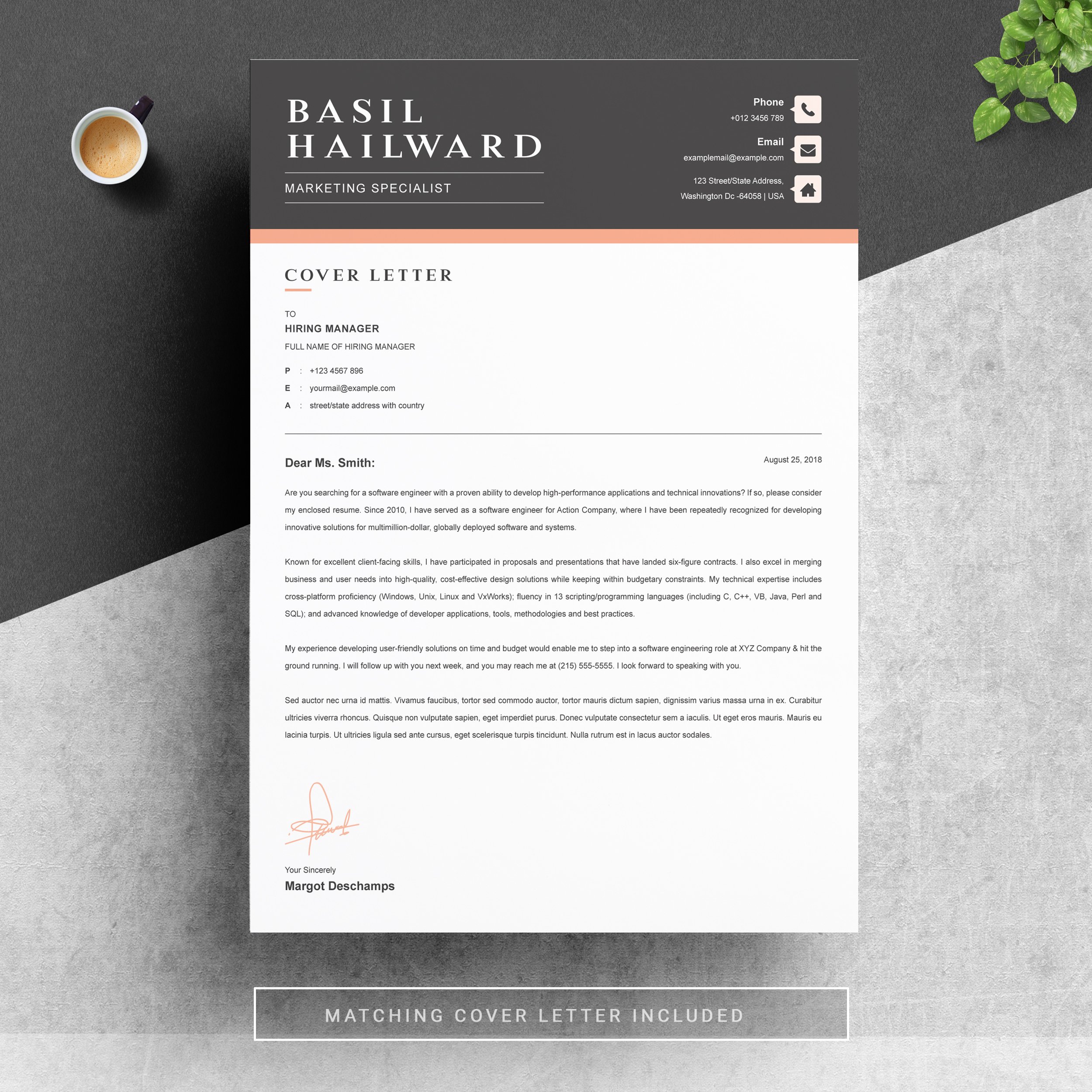 04 resume cover letter page free resume design template 296