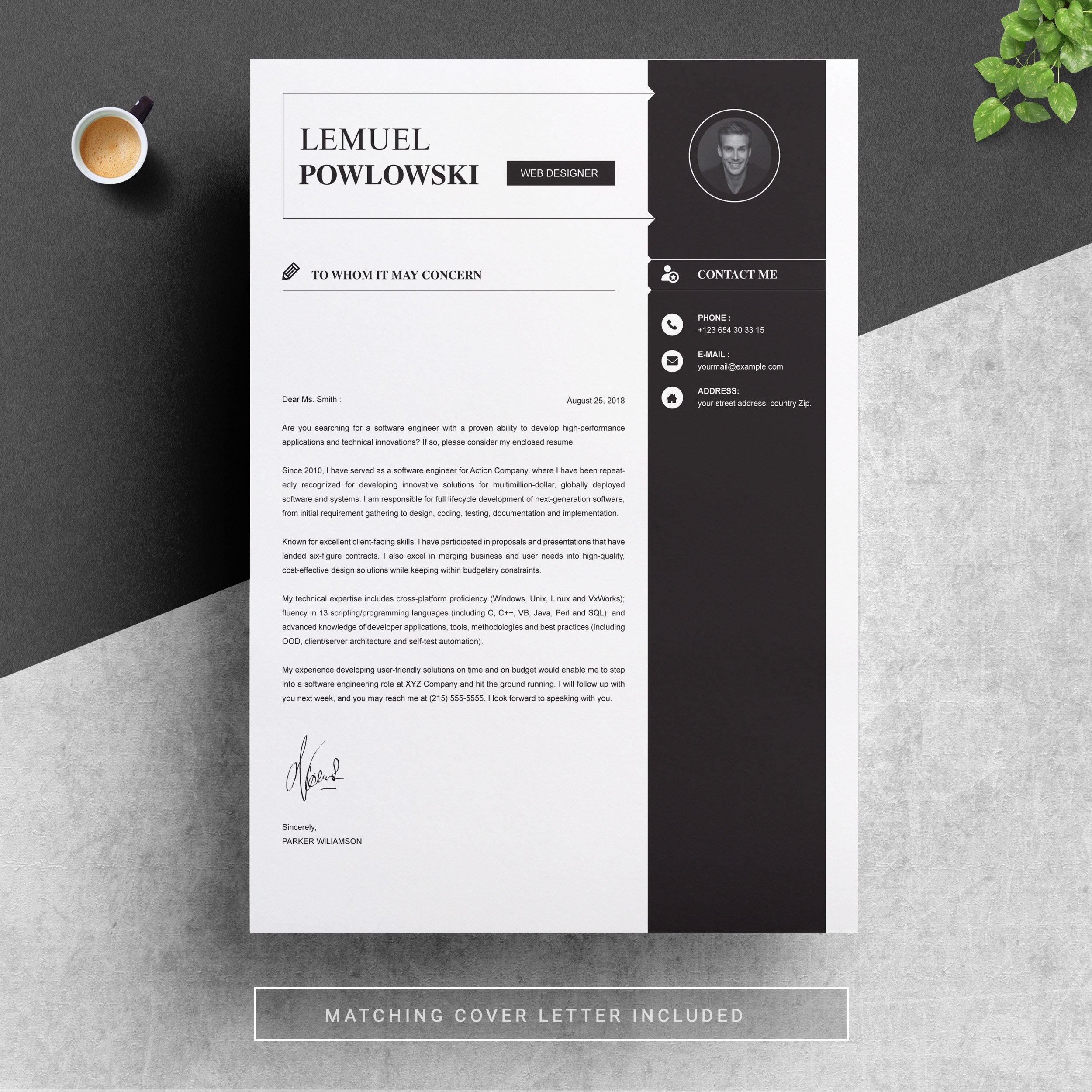 04 resume cover letter page free resume design template 308