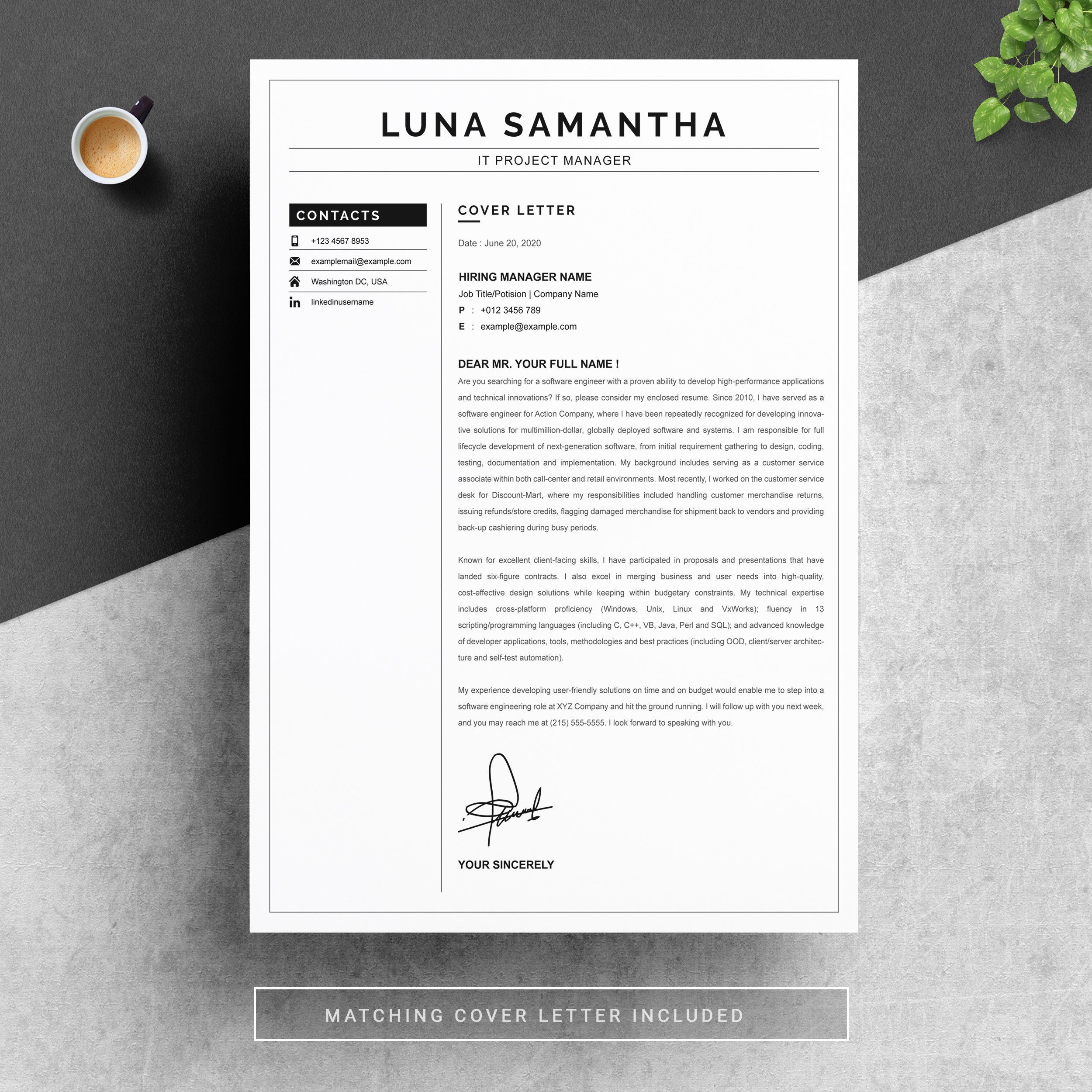 04 resume cover letter page free resume design template 315