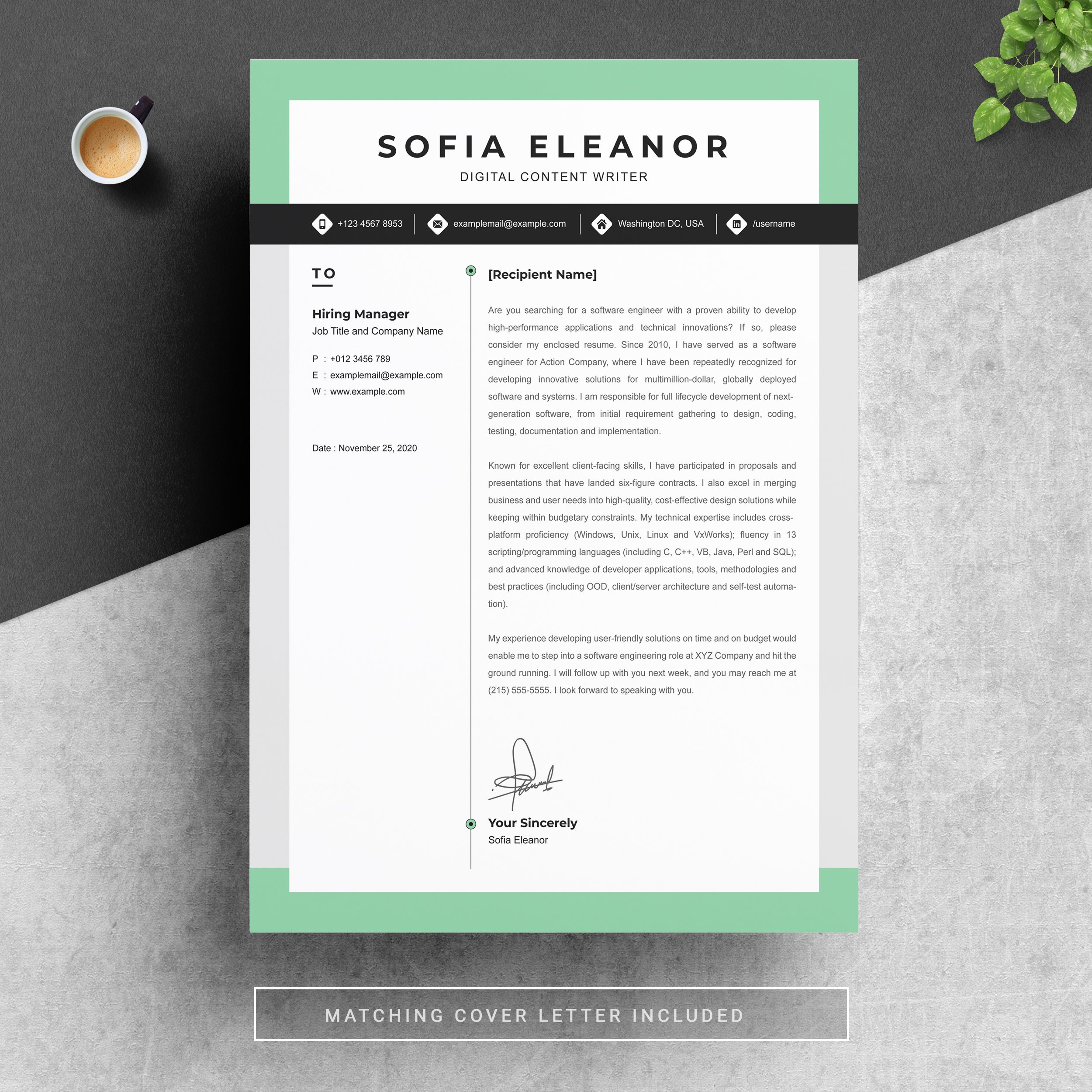 04 resume cover letter page free resume design template 333