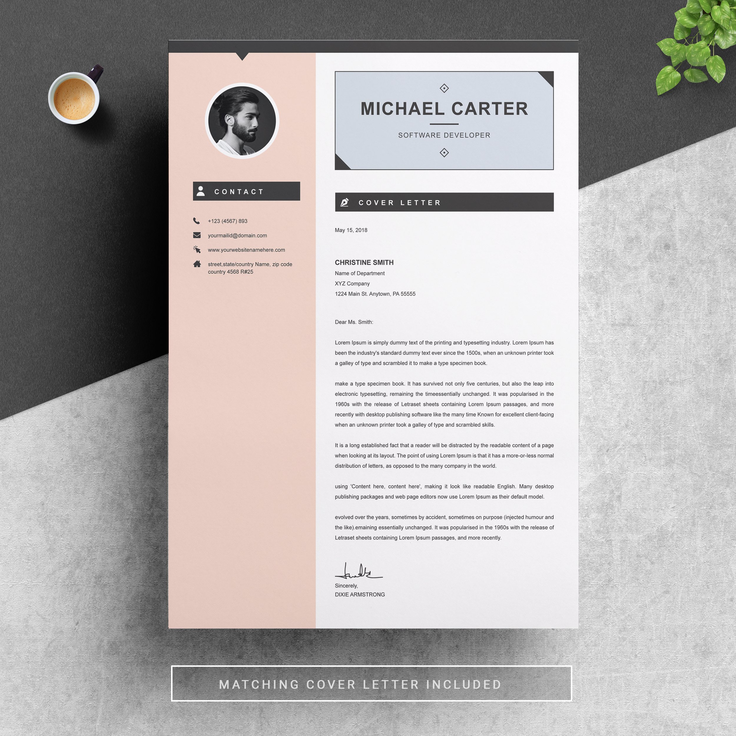04 resume cover letter page free resume design template 357