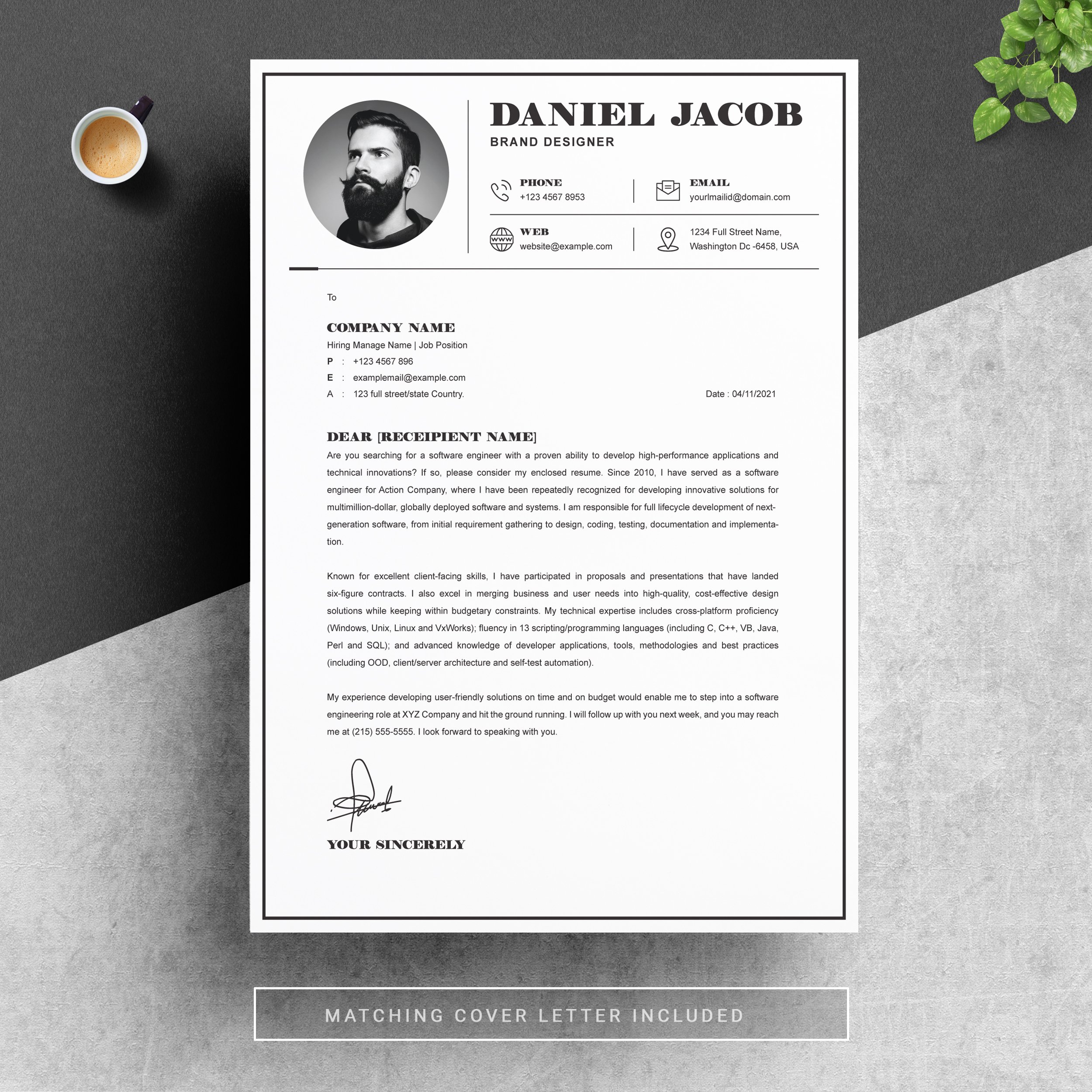 04 resume cover letter page free resume design template 391