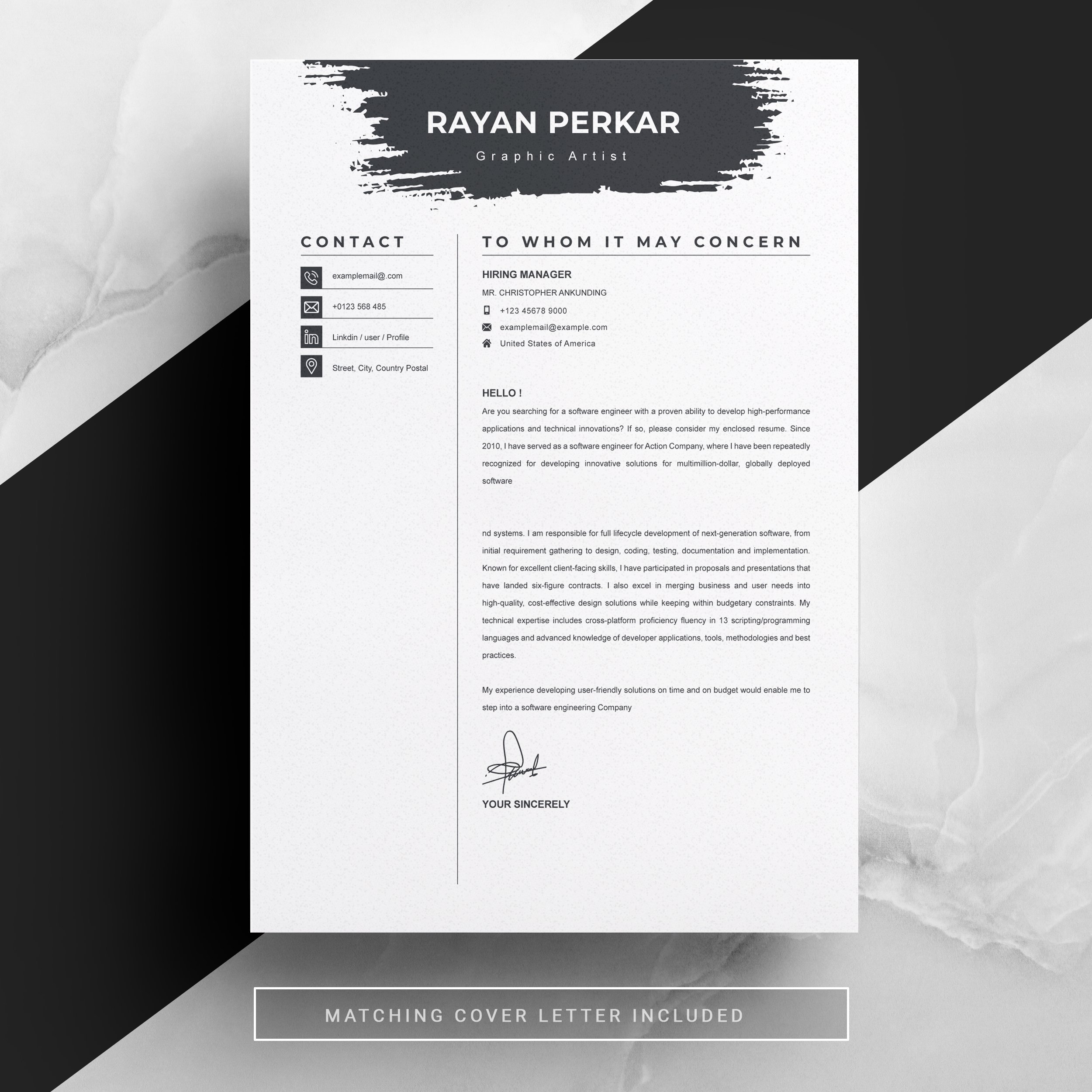 04 resume cover letter page free resume design template 4 1