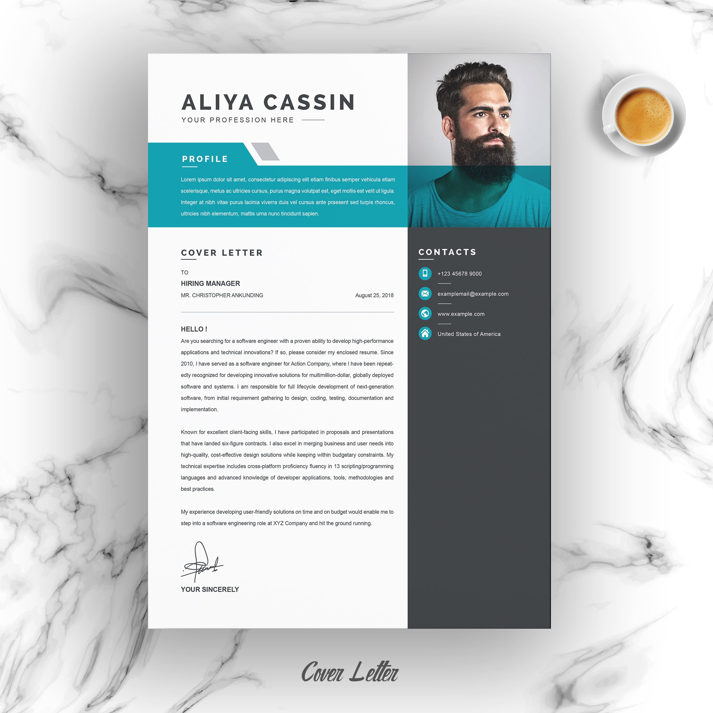 04 resume cover letter page free resume design template 417