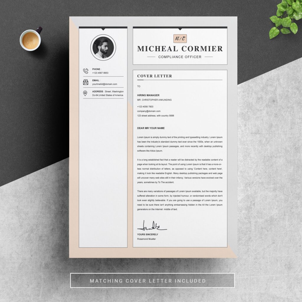 Word Resume Template Apple Pages Cv Masterbundles