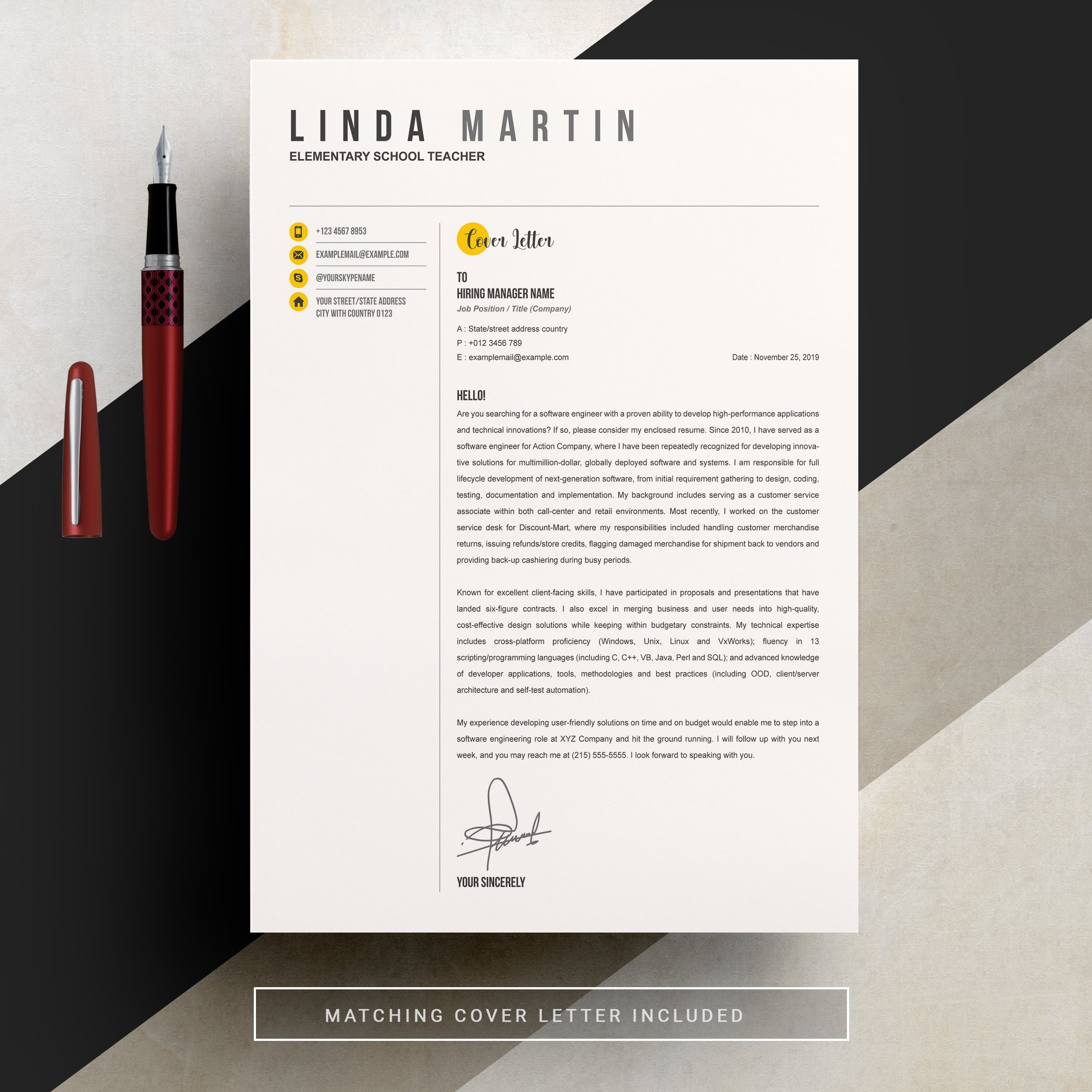 04 resume cover letter page free resume design template 439