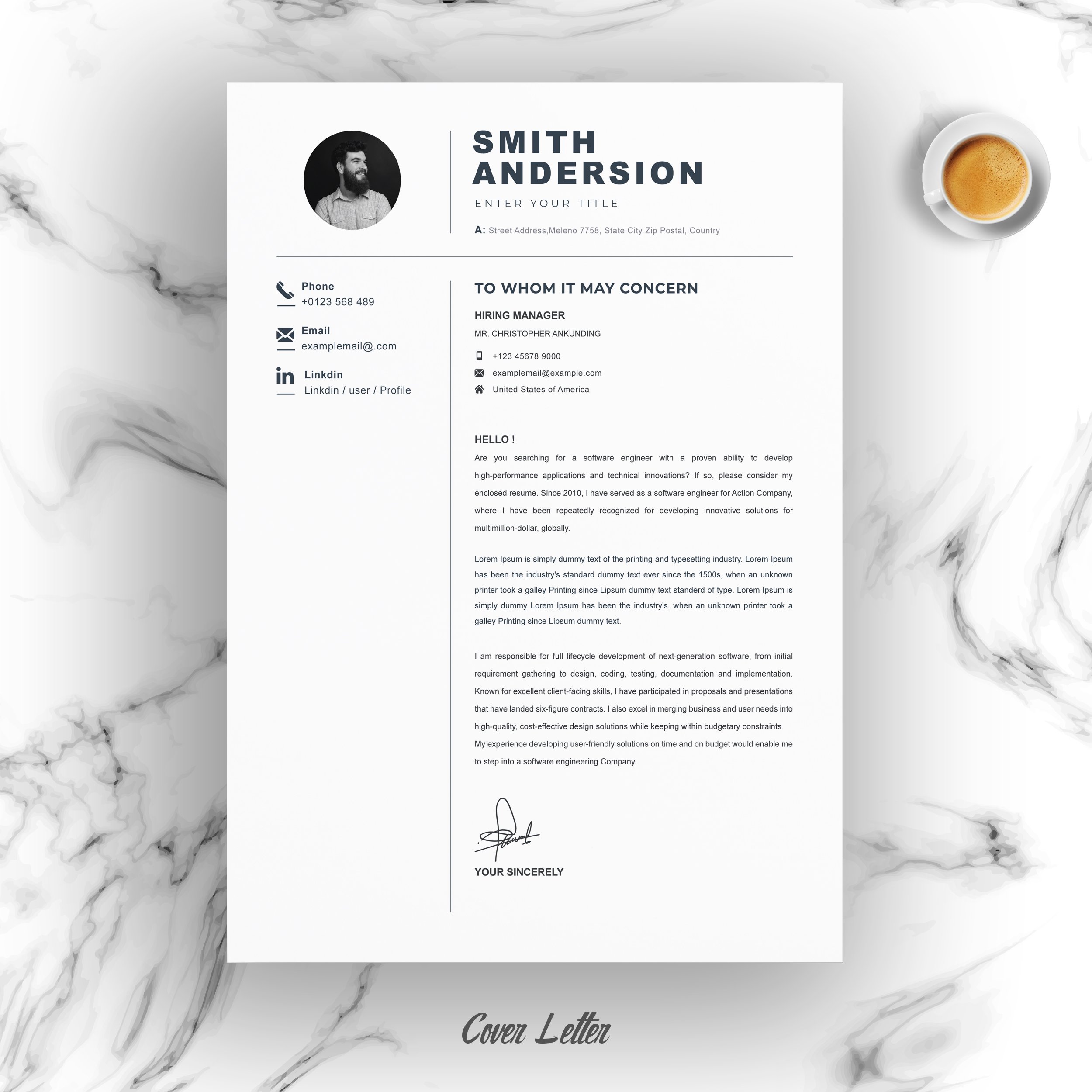 04 resume cover letter page free resume design template 442