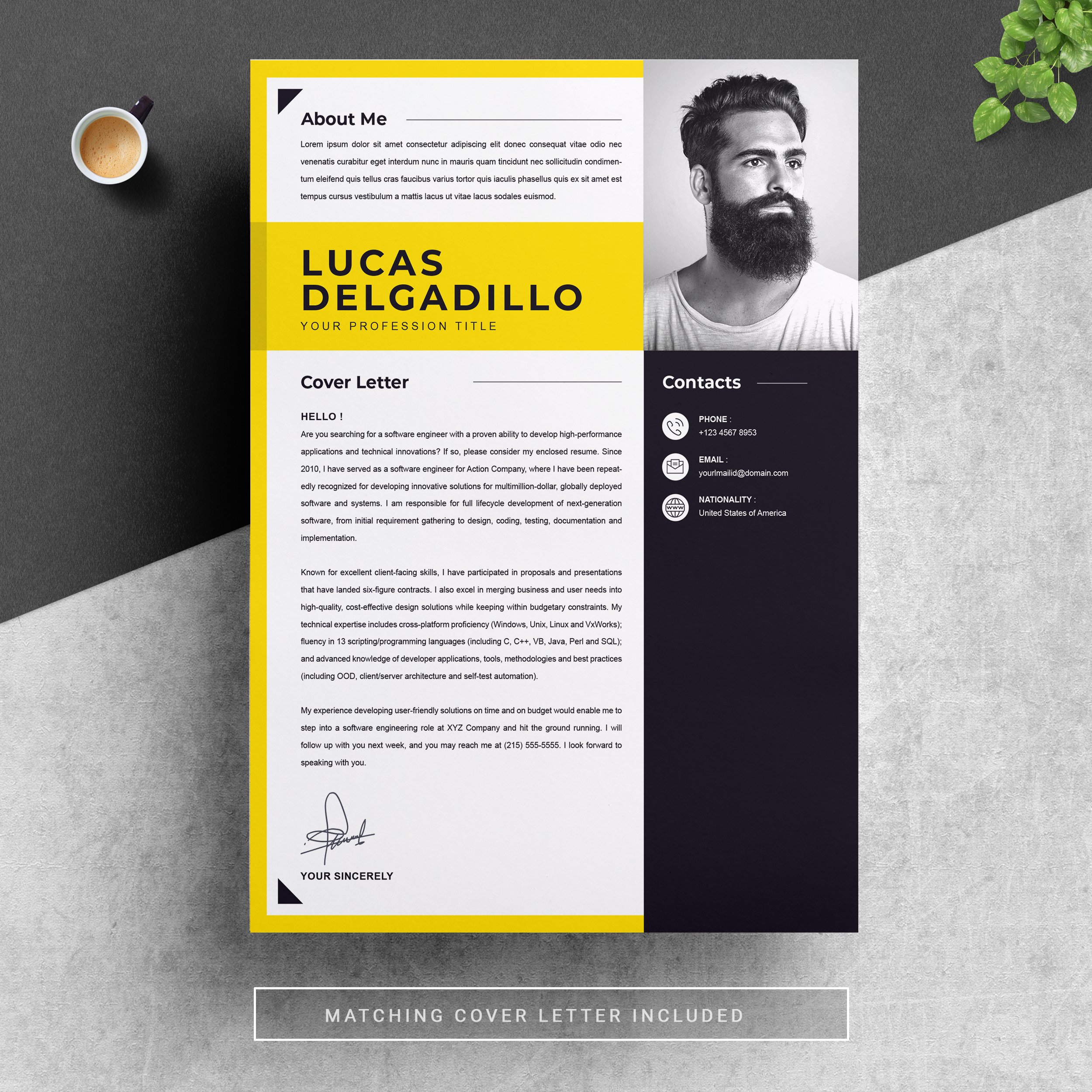04 resume cover letter page free resume design template 476