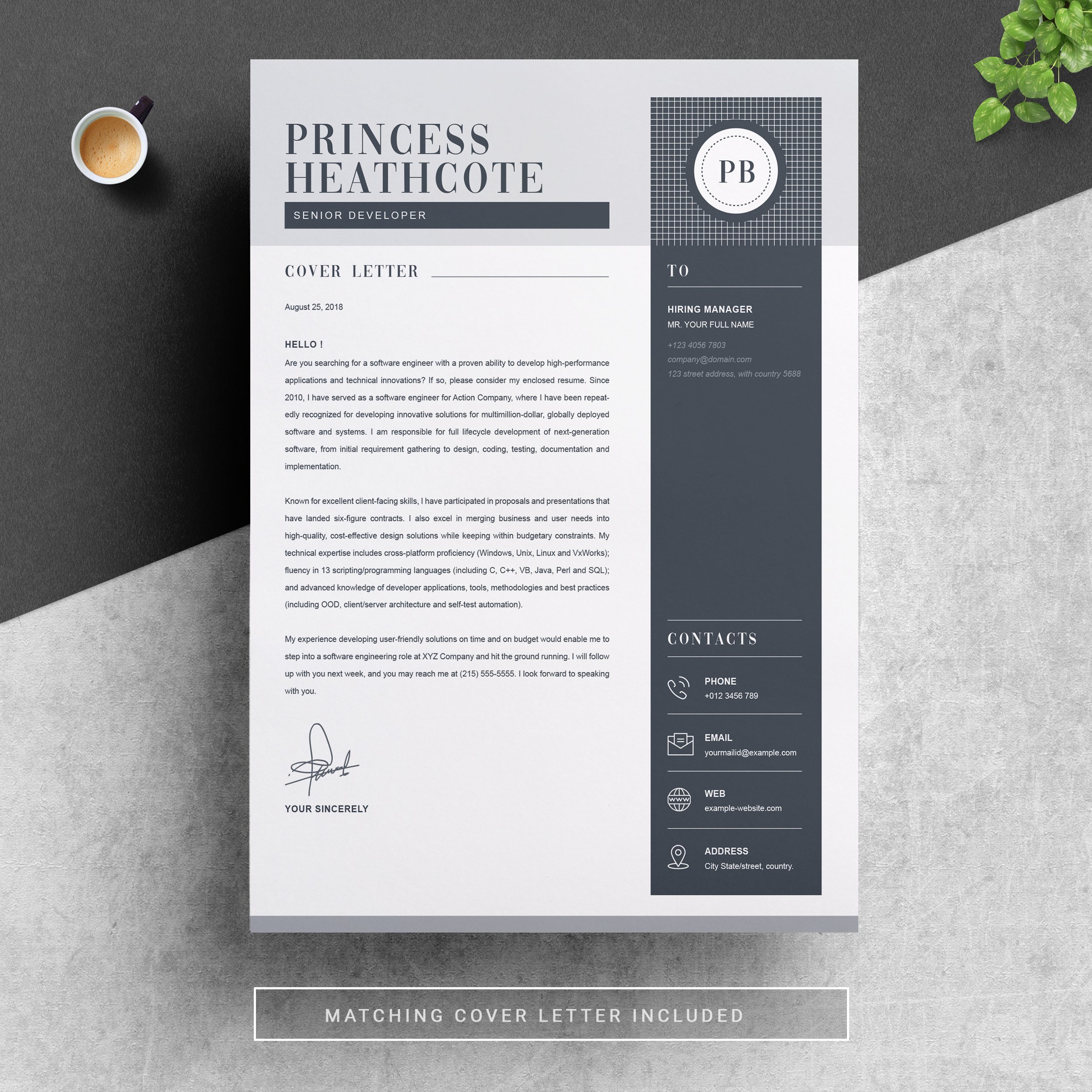 04 resume cover letter page free resume design template 499