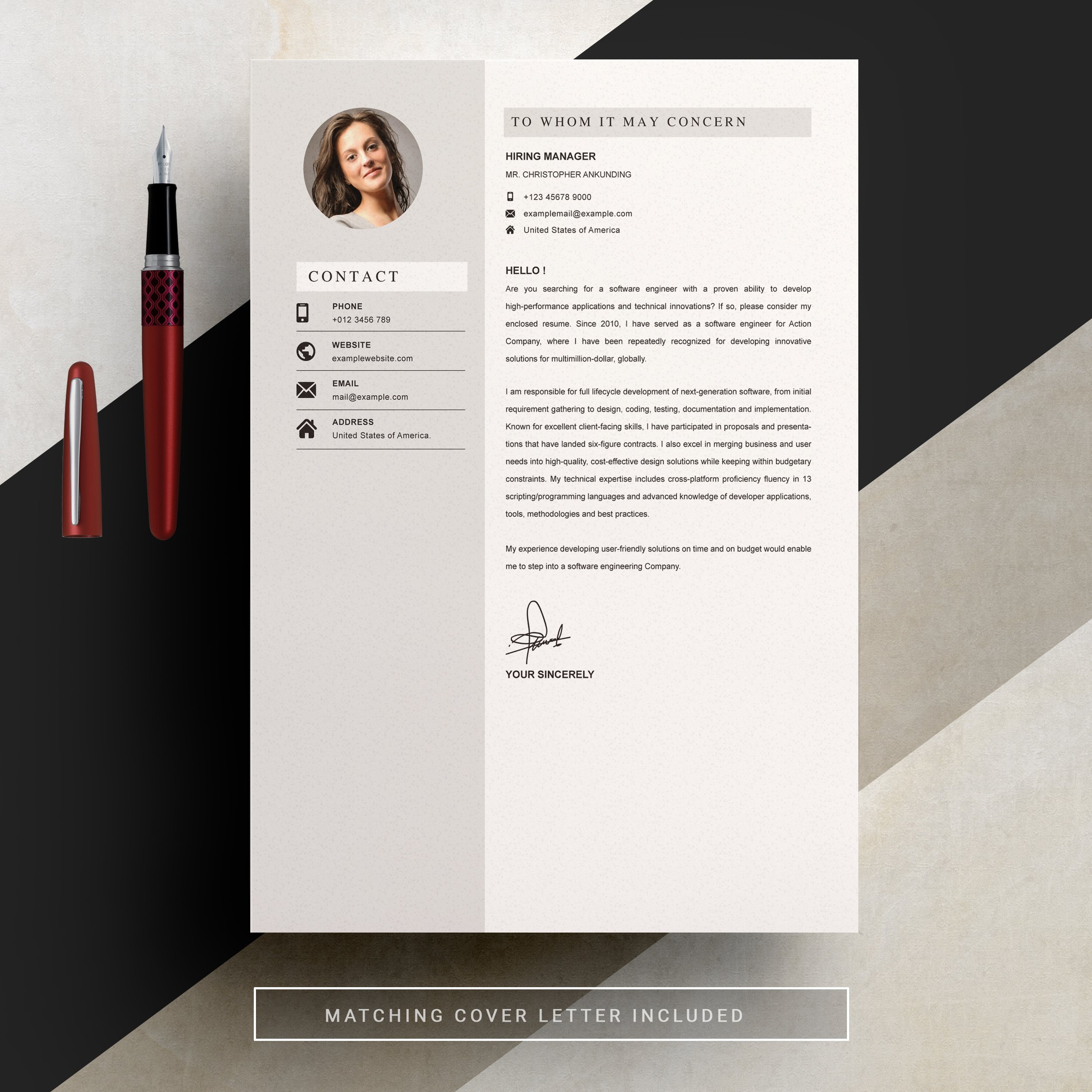 04 resume cover letter page free resume design template 501