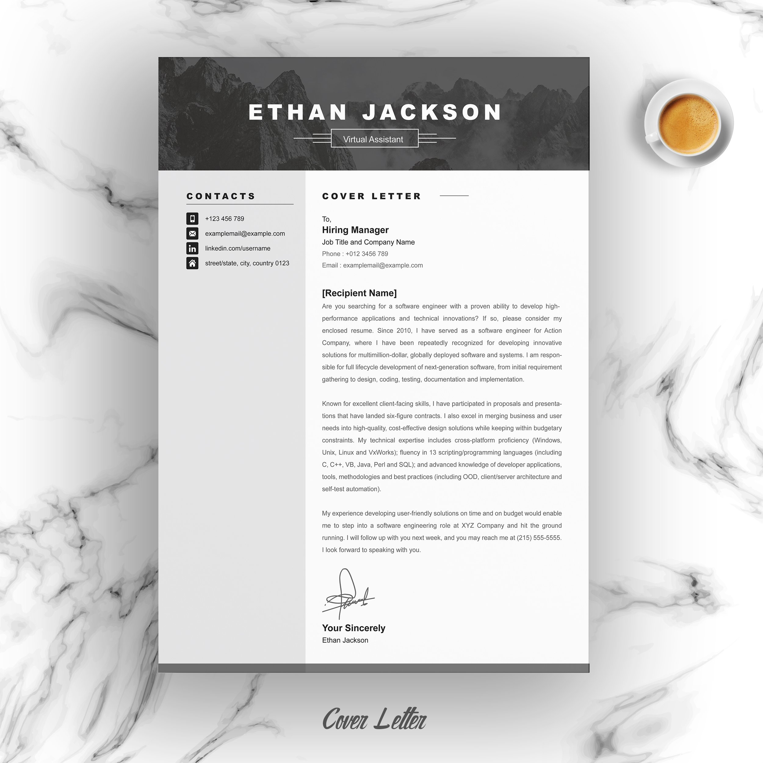 04 resume cover letter page free resume design template 518