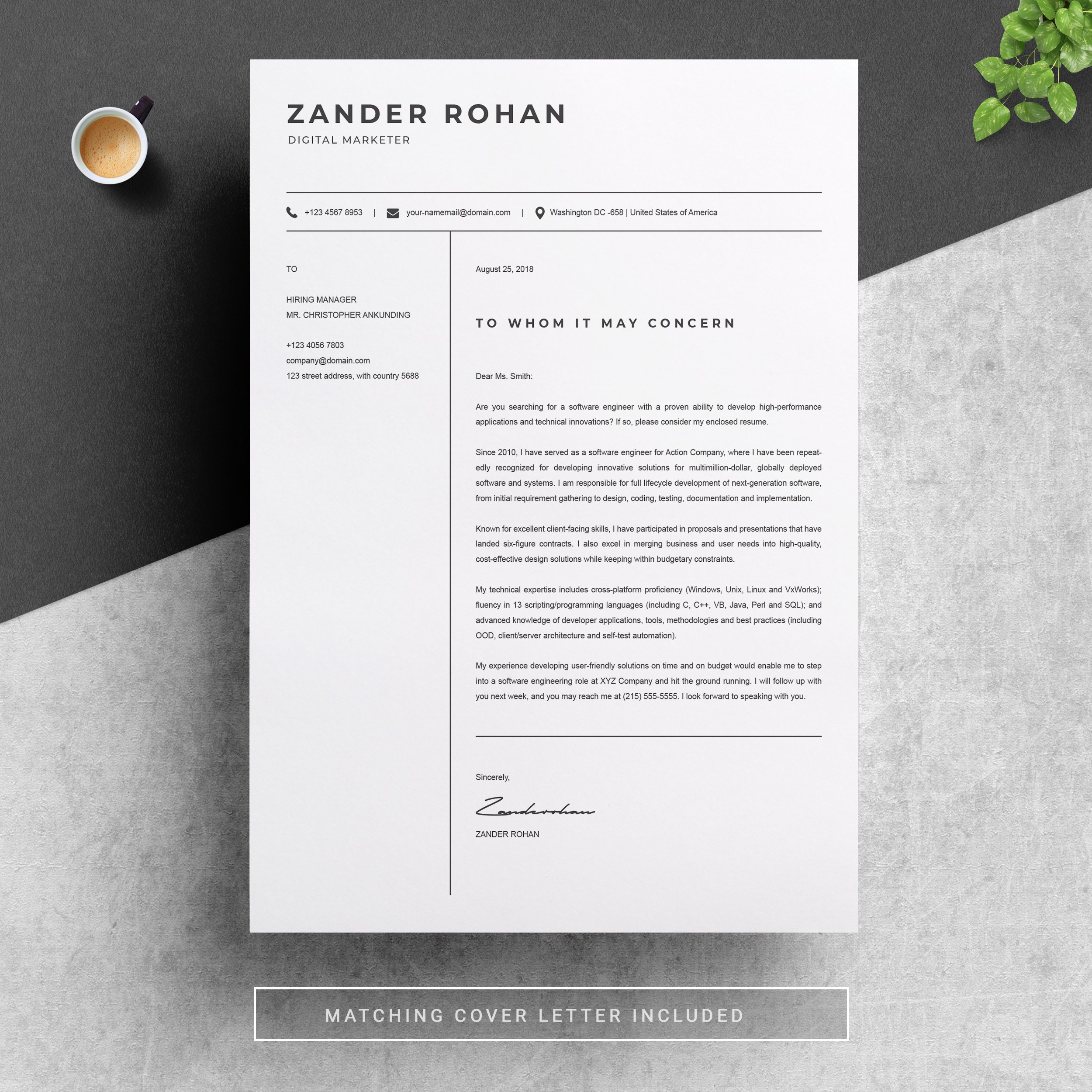 04 resume cover letter page free resume design template 537
