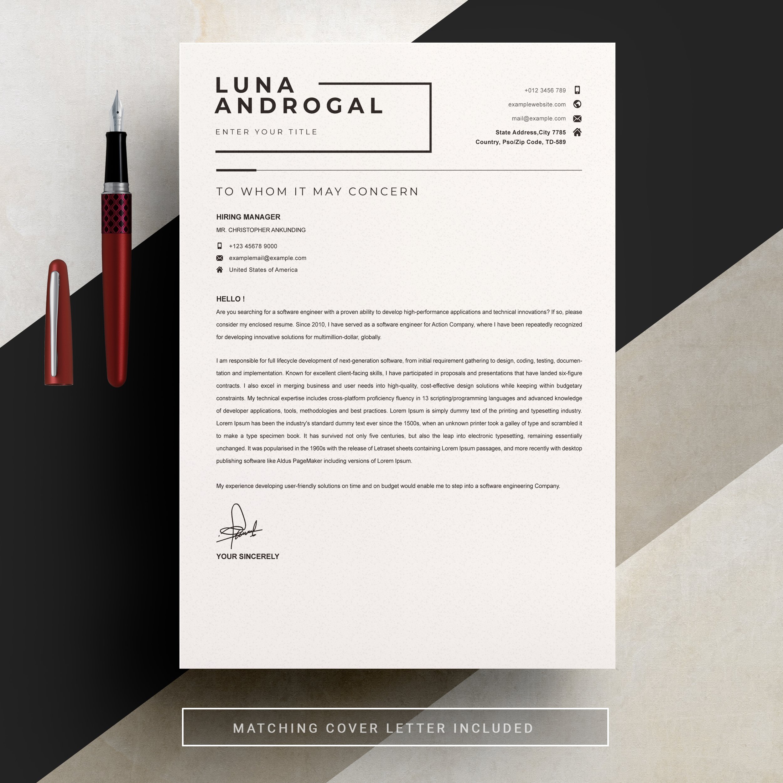 04 resume cover letter page free resume design template 553