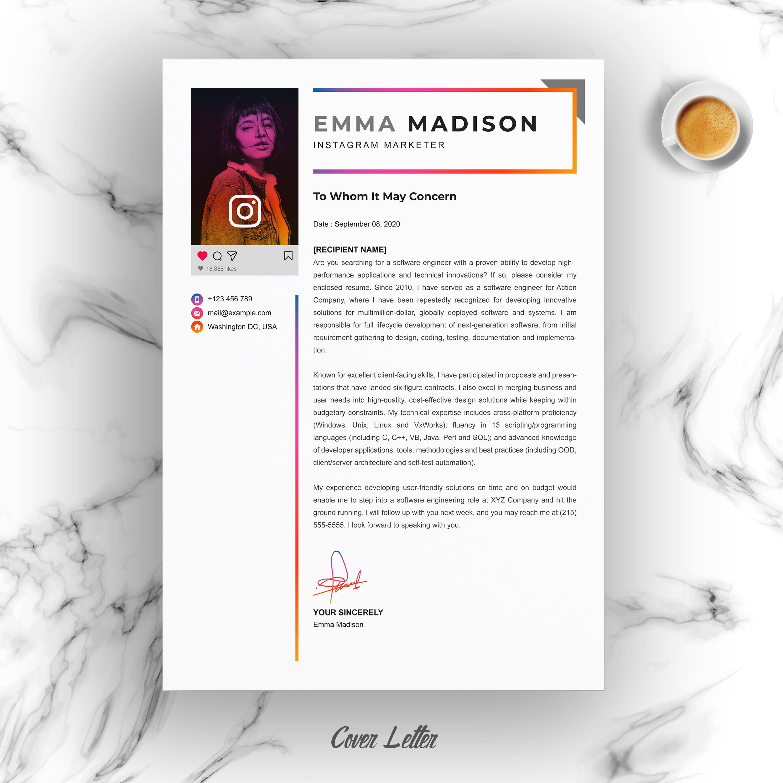 04 resume cover letter page free resume design template 608