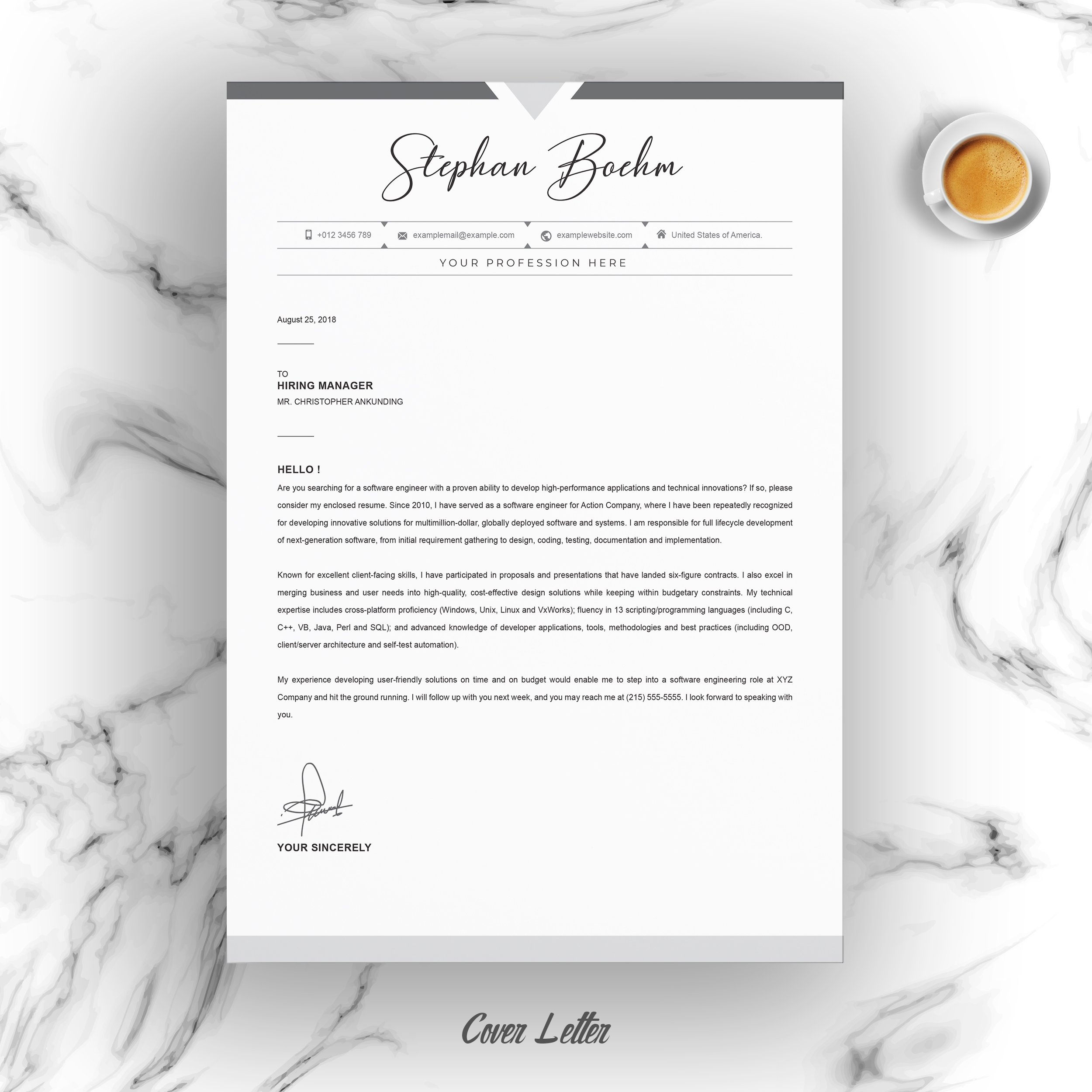 04 resume cover letter page free resume design template 724