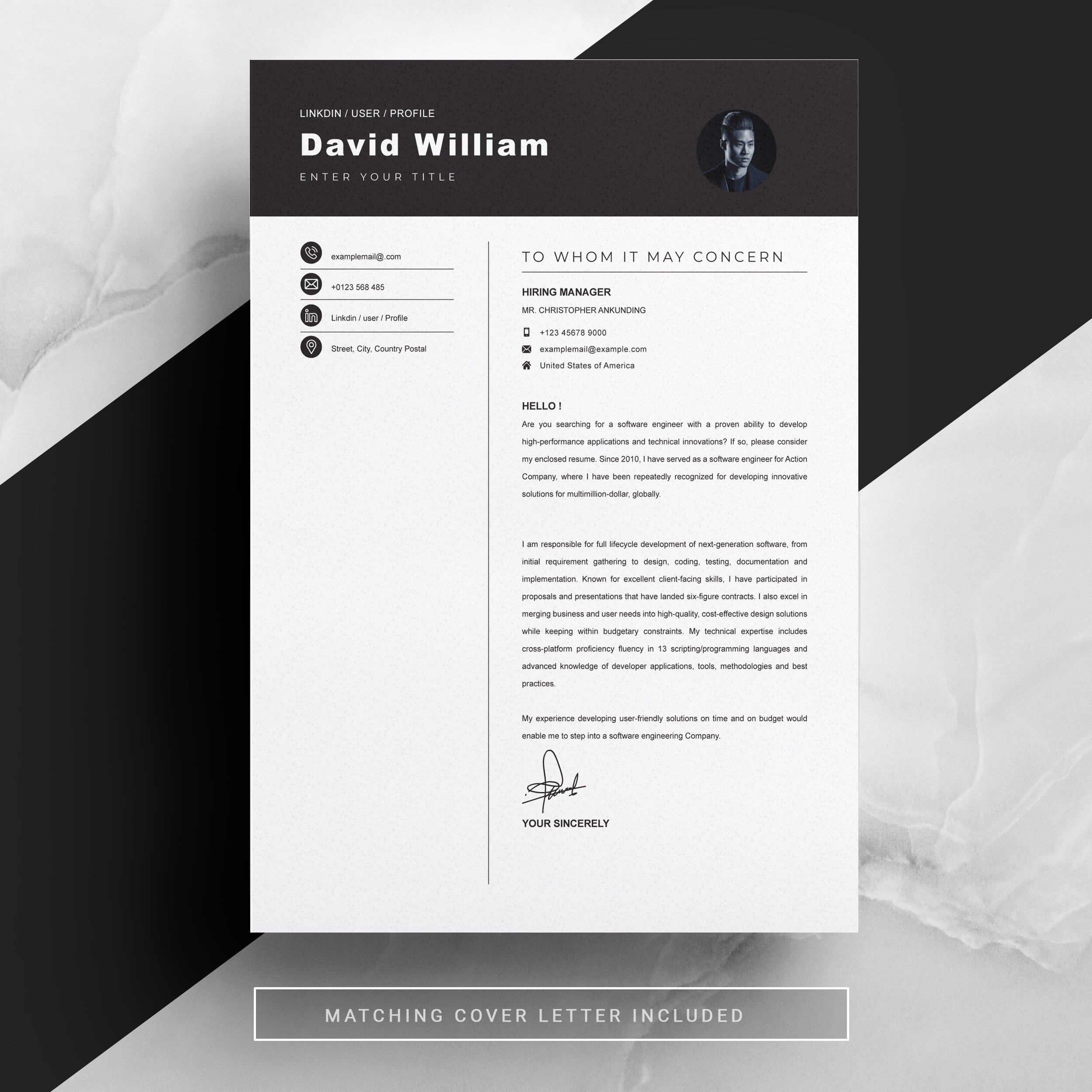 04 resume cover letter page free resume design template 832