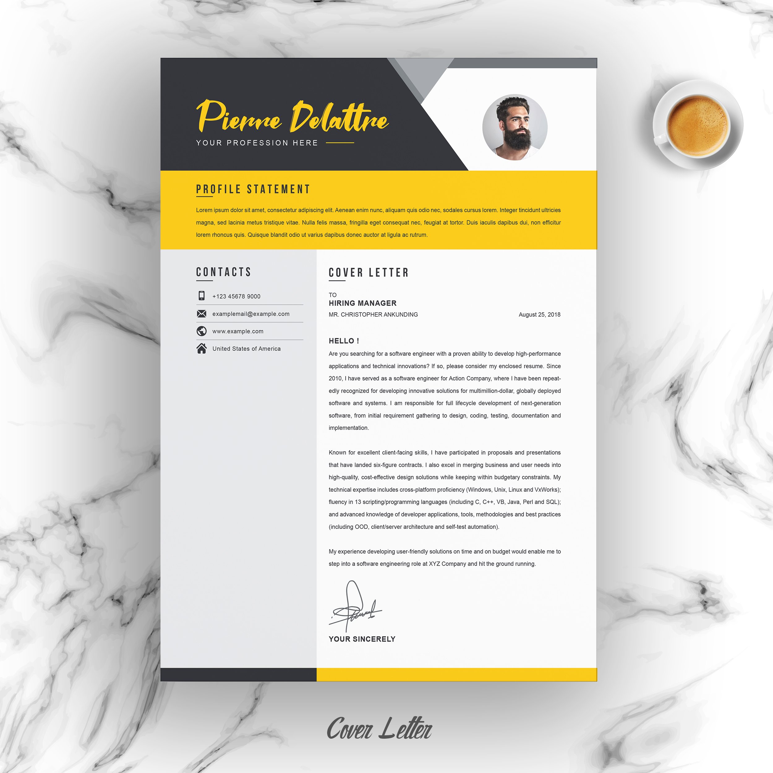 04 resume cover letter page free resume design template 833