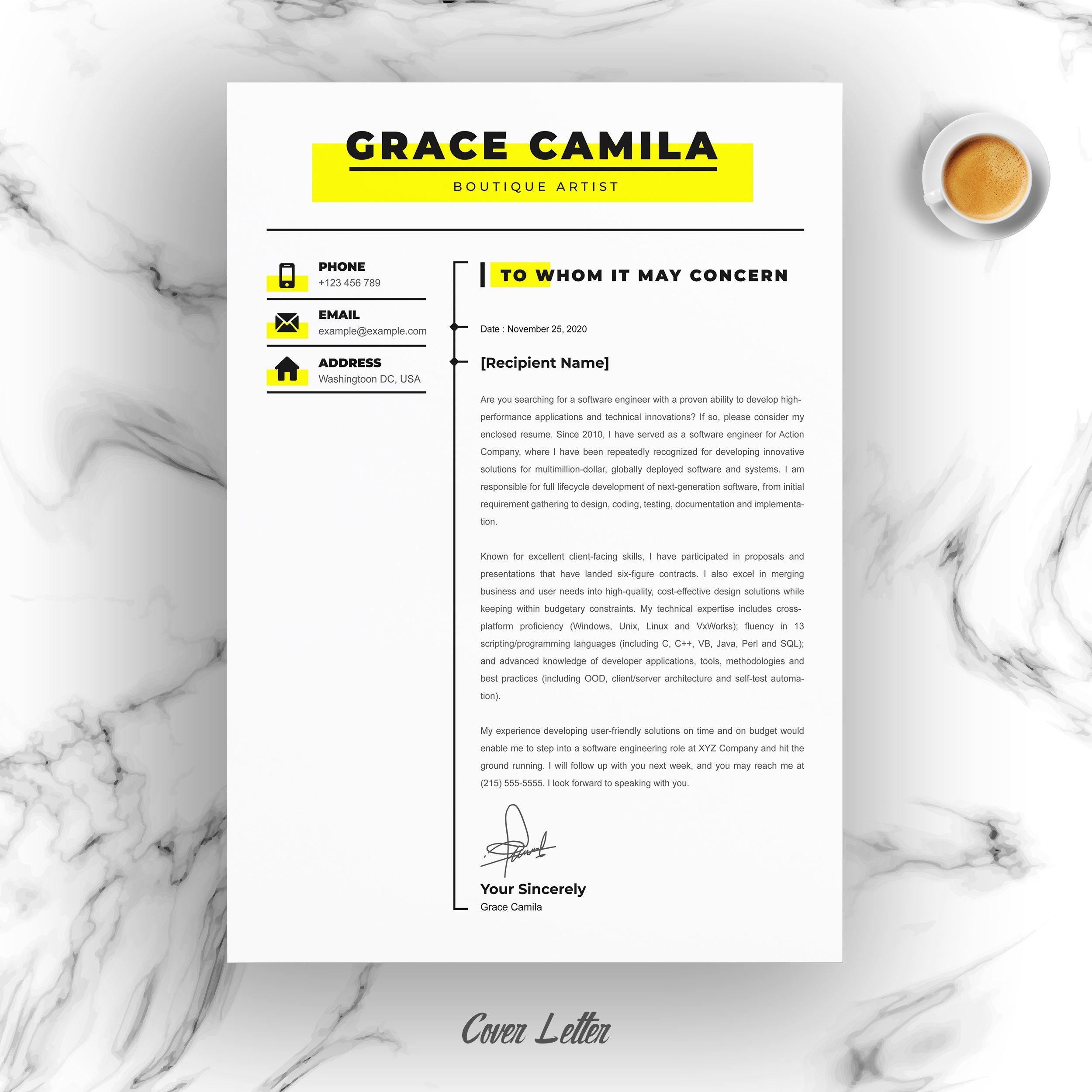 04 resume cover letter page free resume design template 853