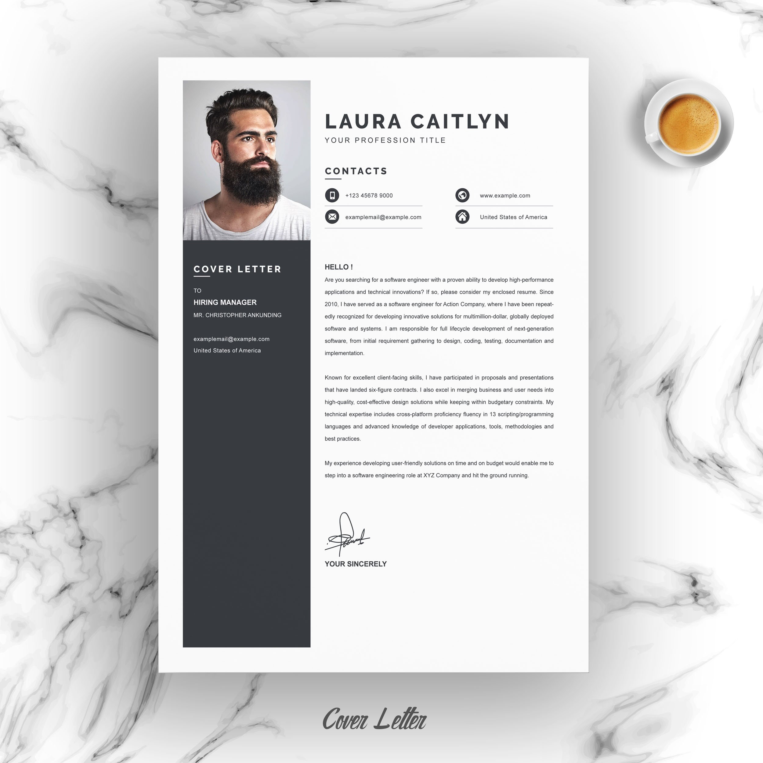 04 resume cover letter page free resume design template 87