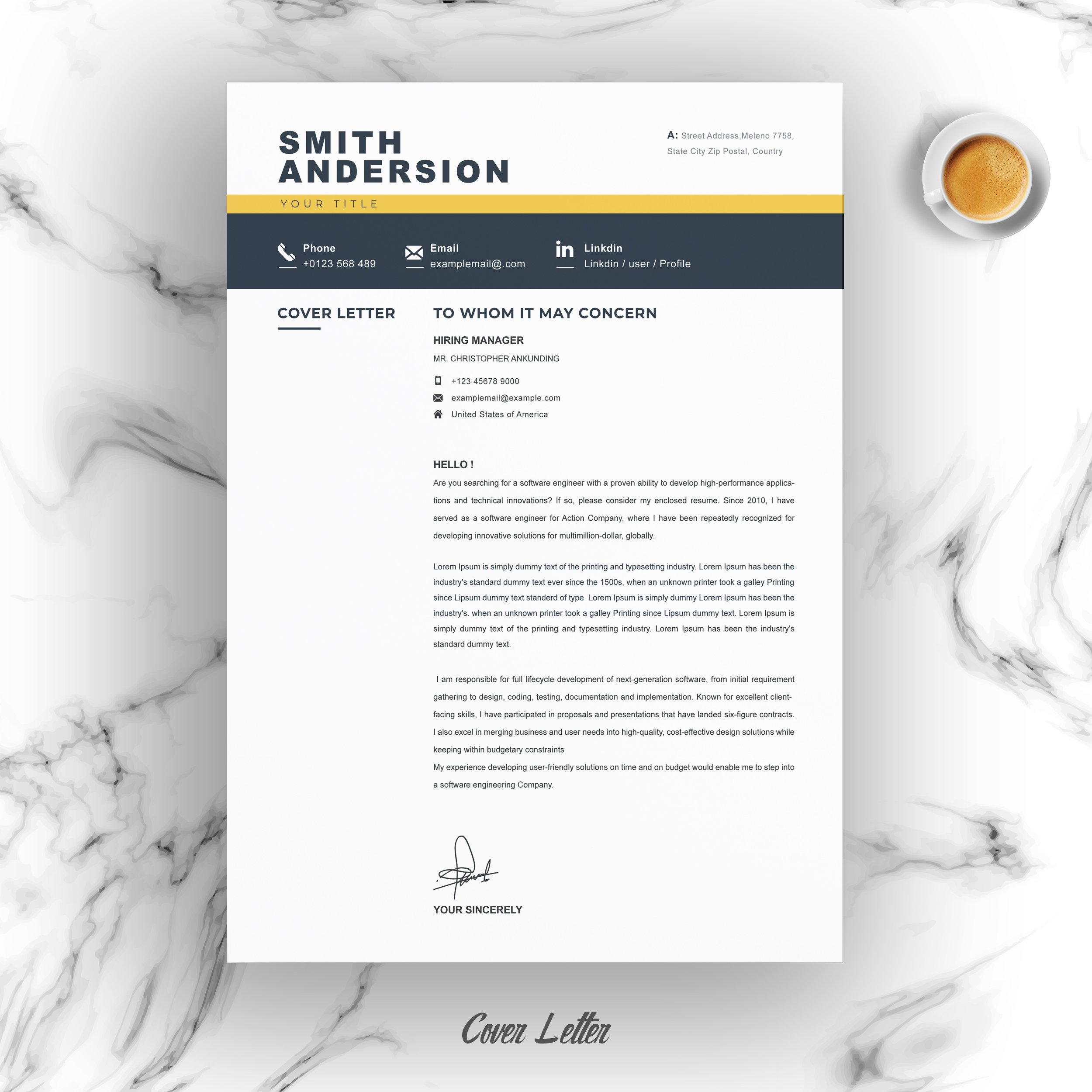 04 resume cover letter page free resume design template 889