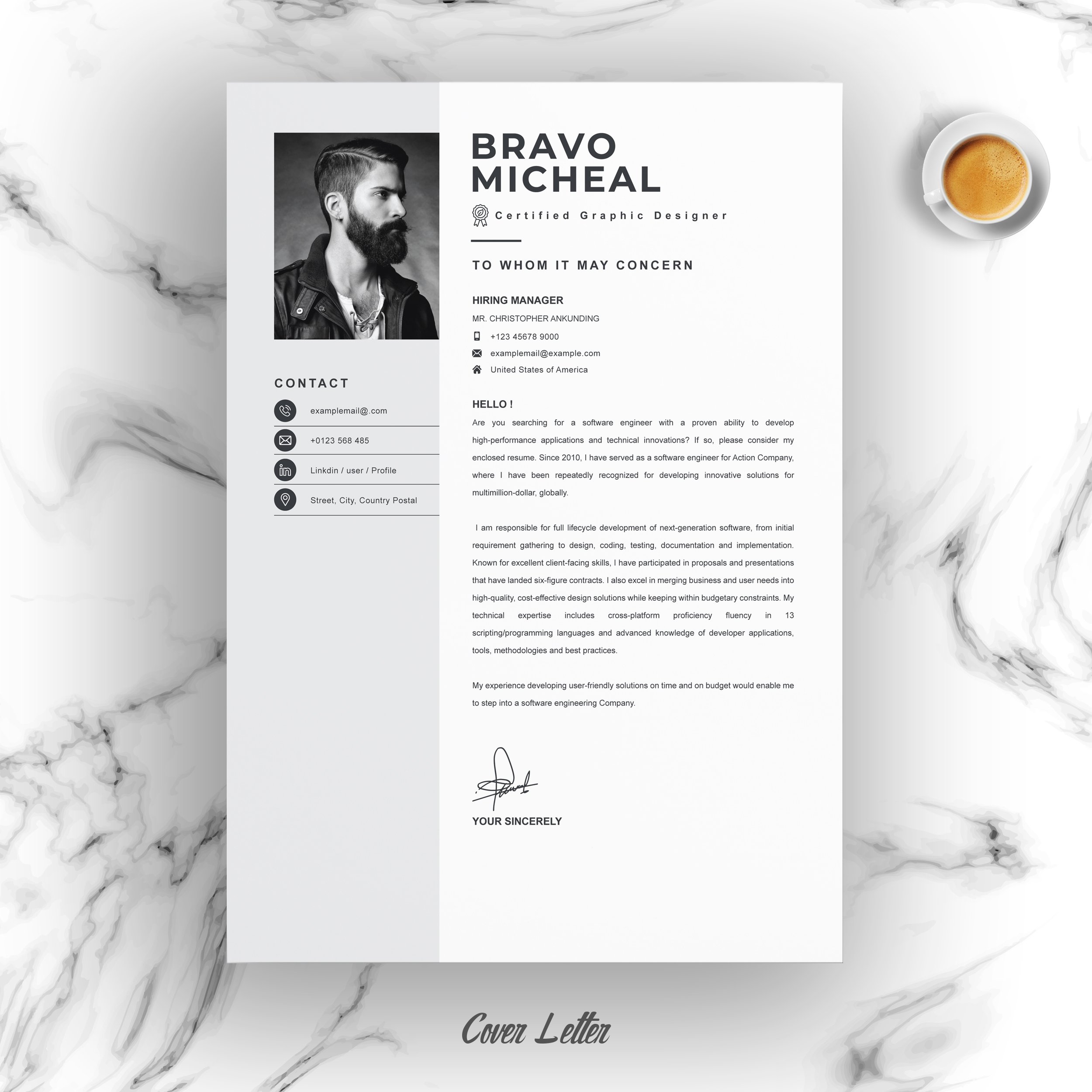 04 resume cover letter page free resume design template 897