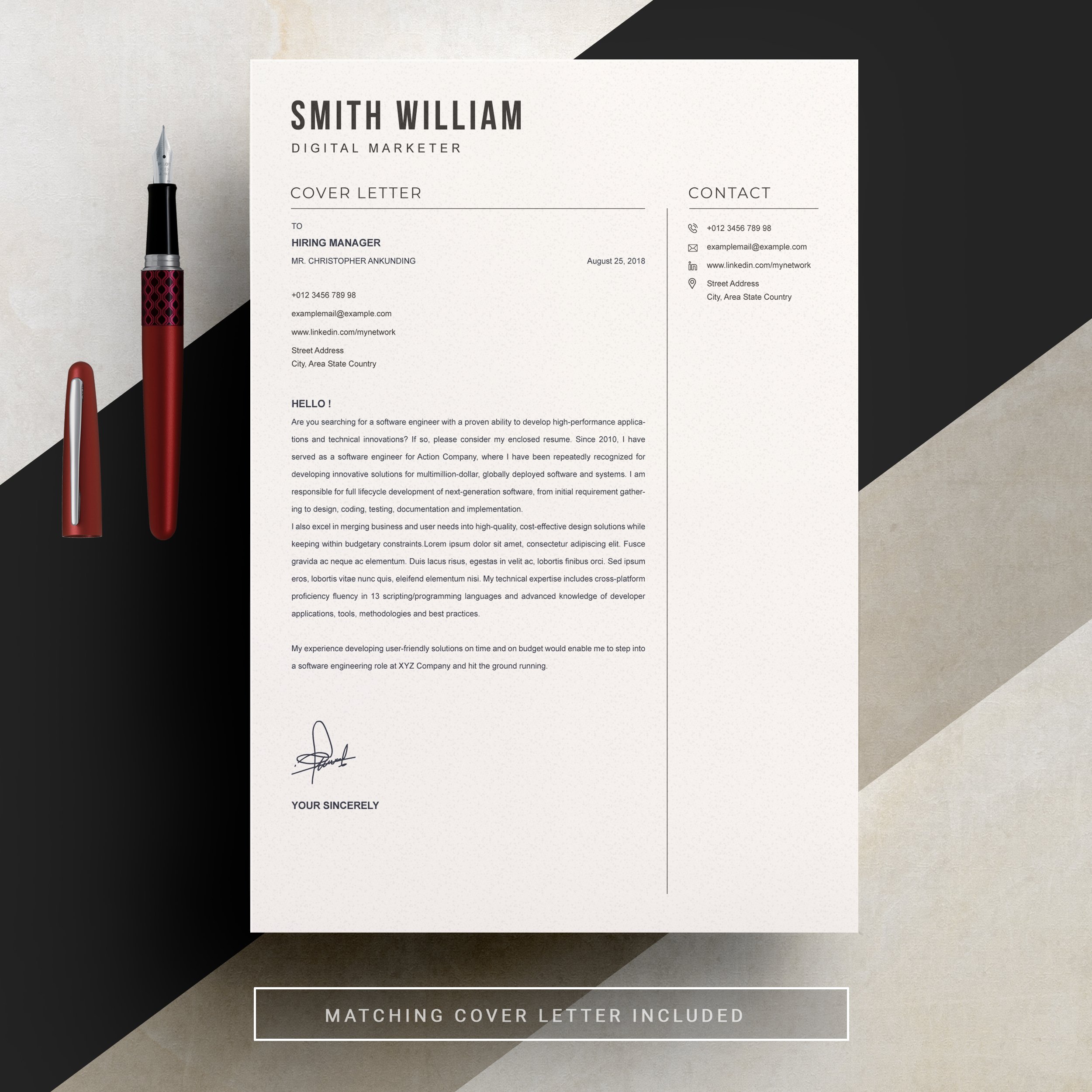 04 resume cover letter page free resume design template 899