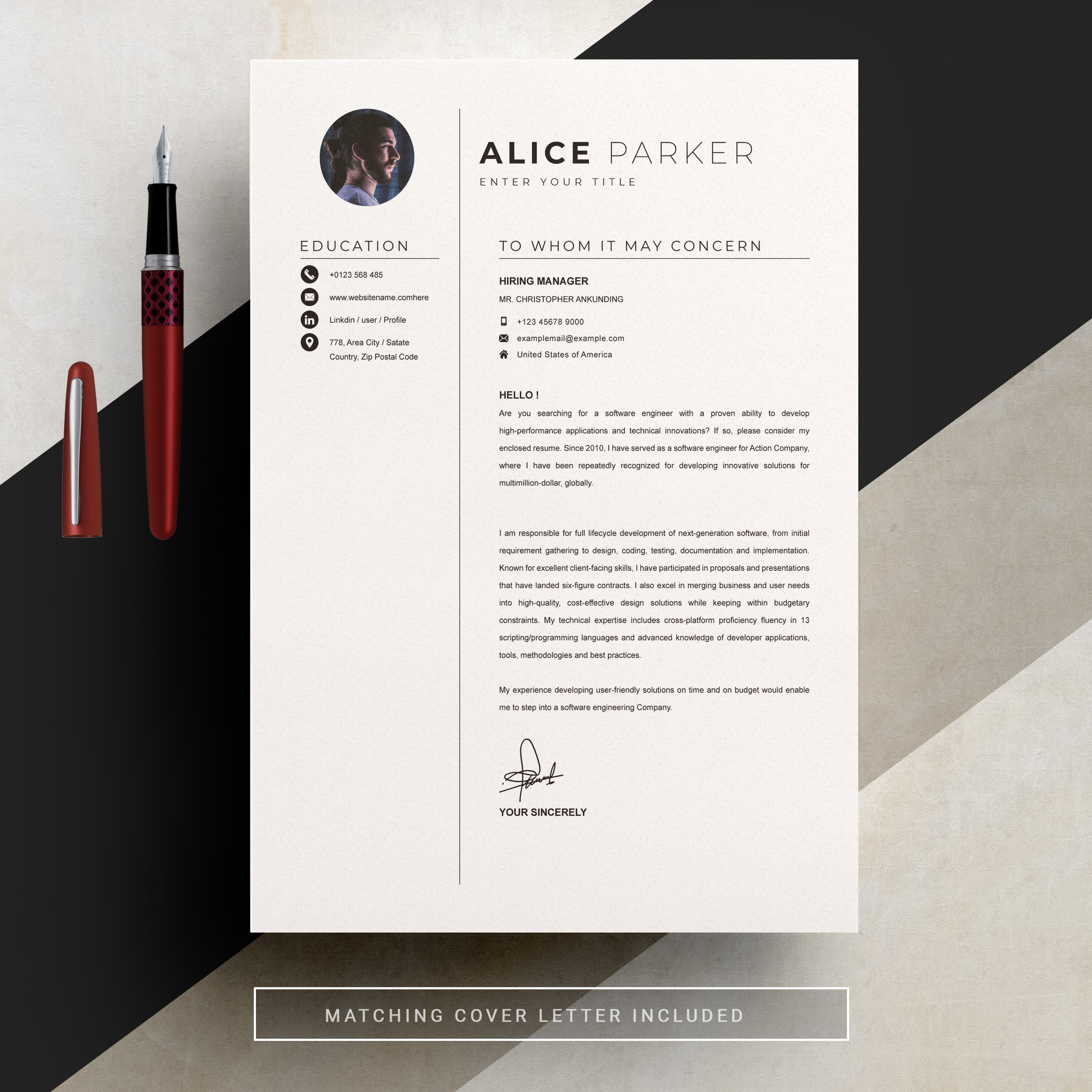 04 resume cover letter page free resume design template 919 1
